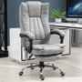 Voir la diapositive 2 : HOMCOM Fauteuil de bureau direction massant chauffant hauteur réglable dossier inclinable repose-pied revêtement synthétique gris