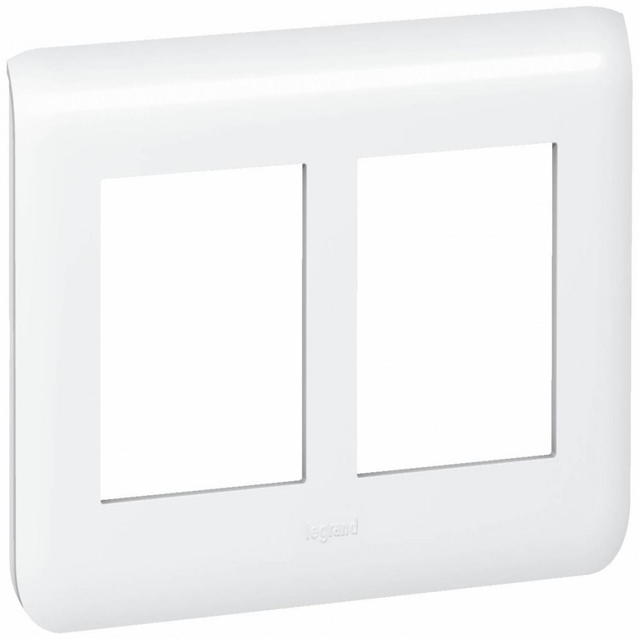 Legrand Plaque double horizontal Mosaic, LEGRAND blanc