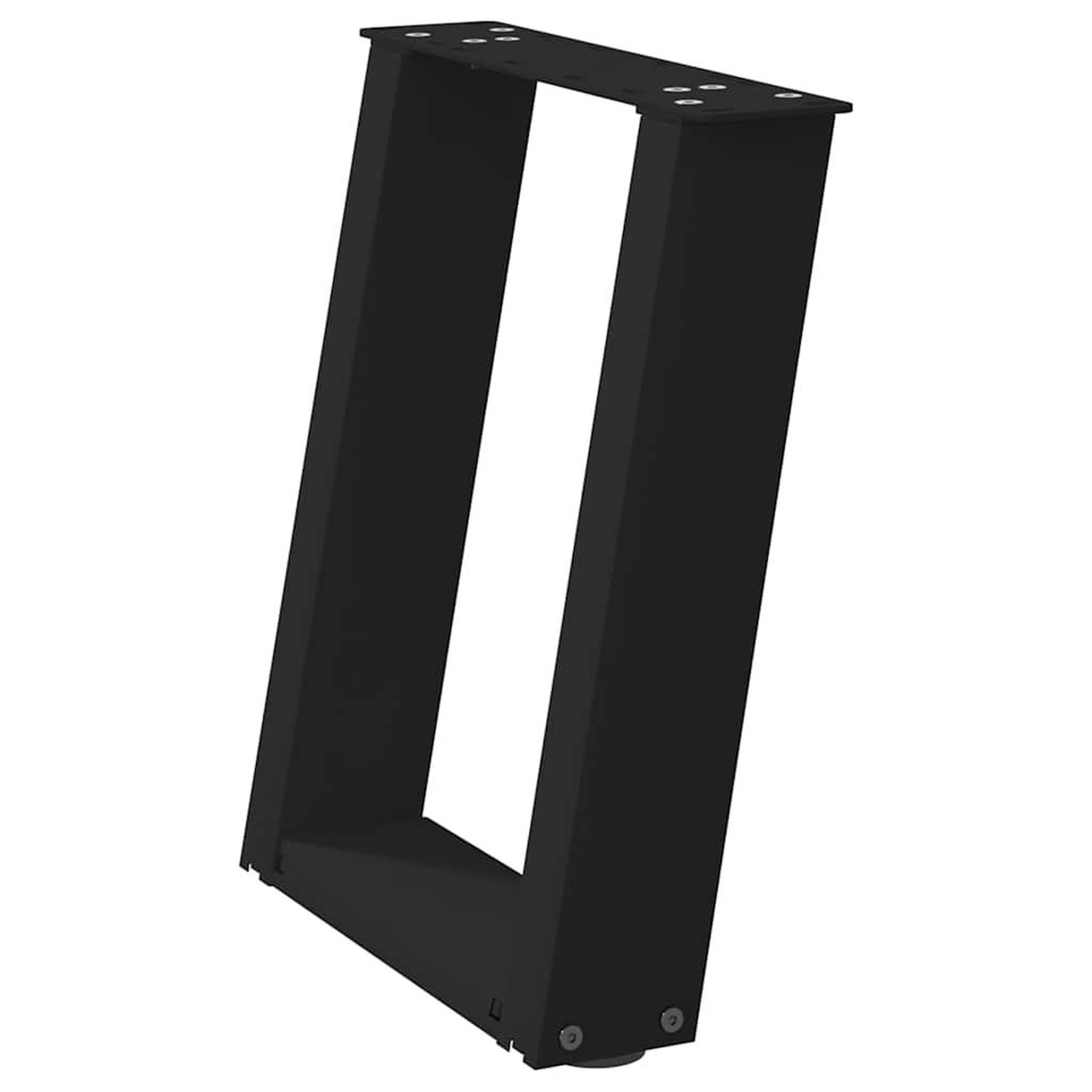 Voir la diapositive 4 : VIDAXL Pieds de table basse forme de U 2 pcs noir 38x(42-43) cm acier