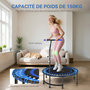 Voir la diapositive 5 : HOMCOM Trampoline Fitness 114cm guidon réglable 5 positions charge max. 150Kg acier PP noir bleu
