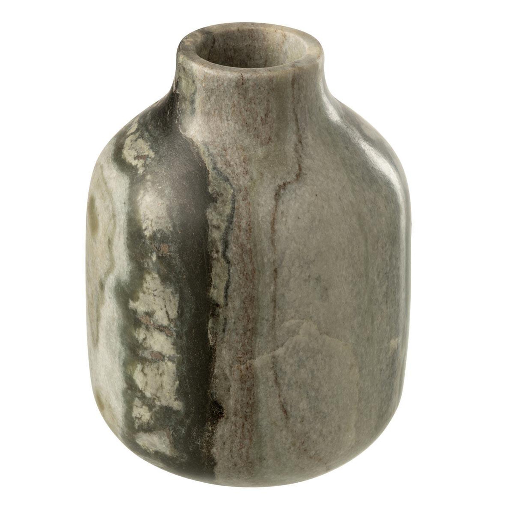 J-LINE Vase déco en marbre  courchevel  15cm gris clair