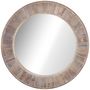 Voir la diapositive 1 : HOMCOM HOMCOM Miroir rond mural en bois de pin style naturel Ø 79 cm