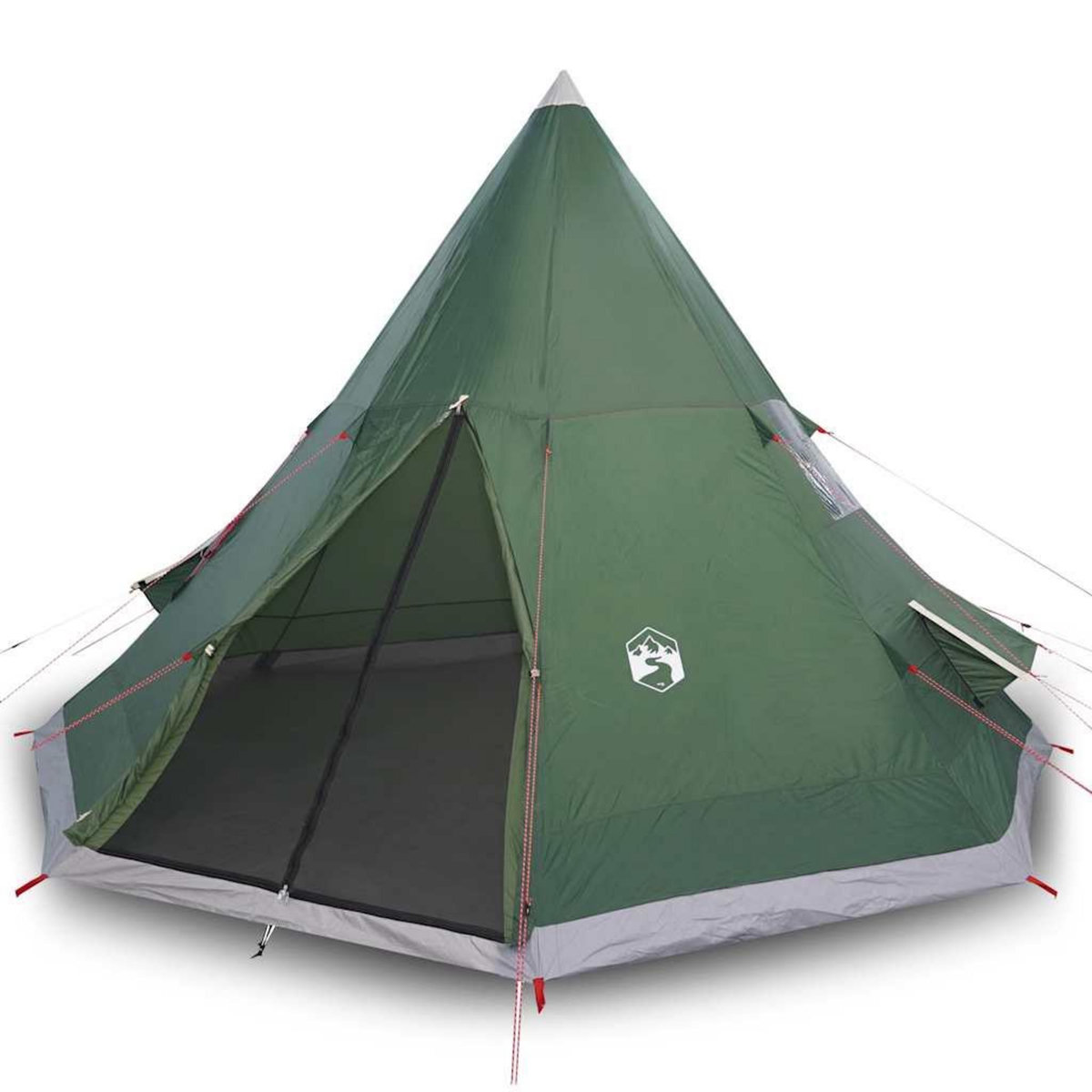 VIDAXL Tente de camping tipi 4 personnes vert impermeable