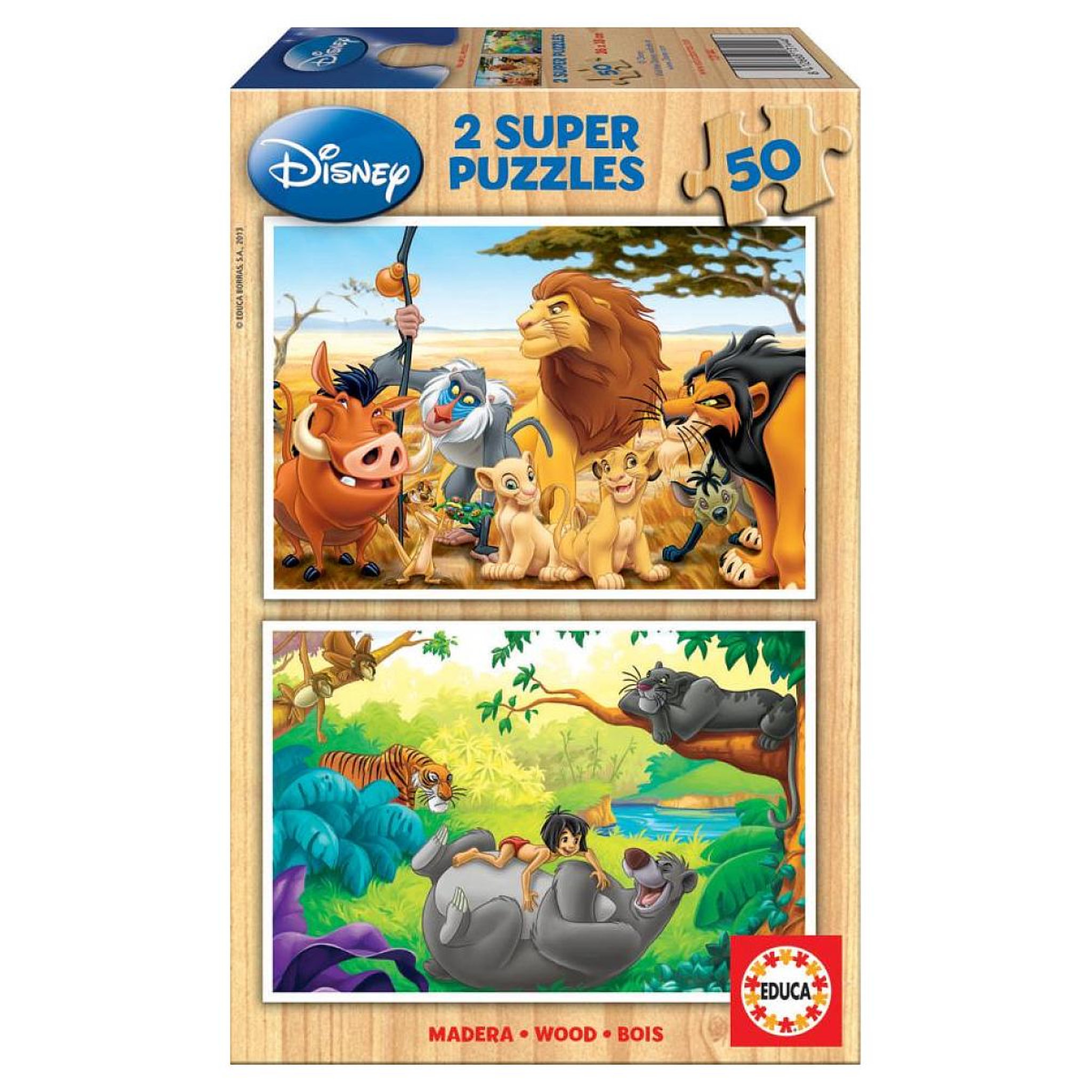 EDUCA puzzles 50 pcs - animal friends en bois