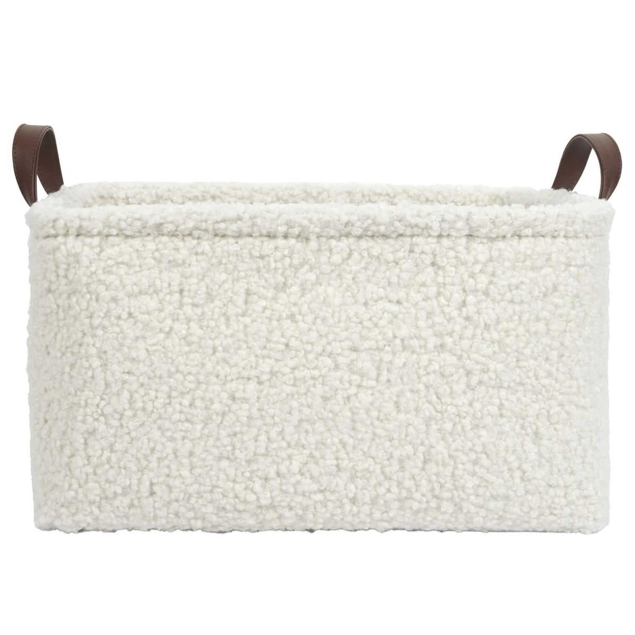Voir la diapositive 3 : The Home Deco Factory Lot de 3 paniers de rangement  bouclette  36cm blanc
