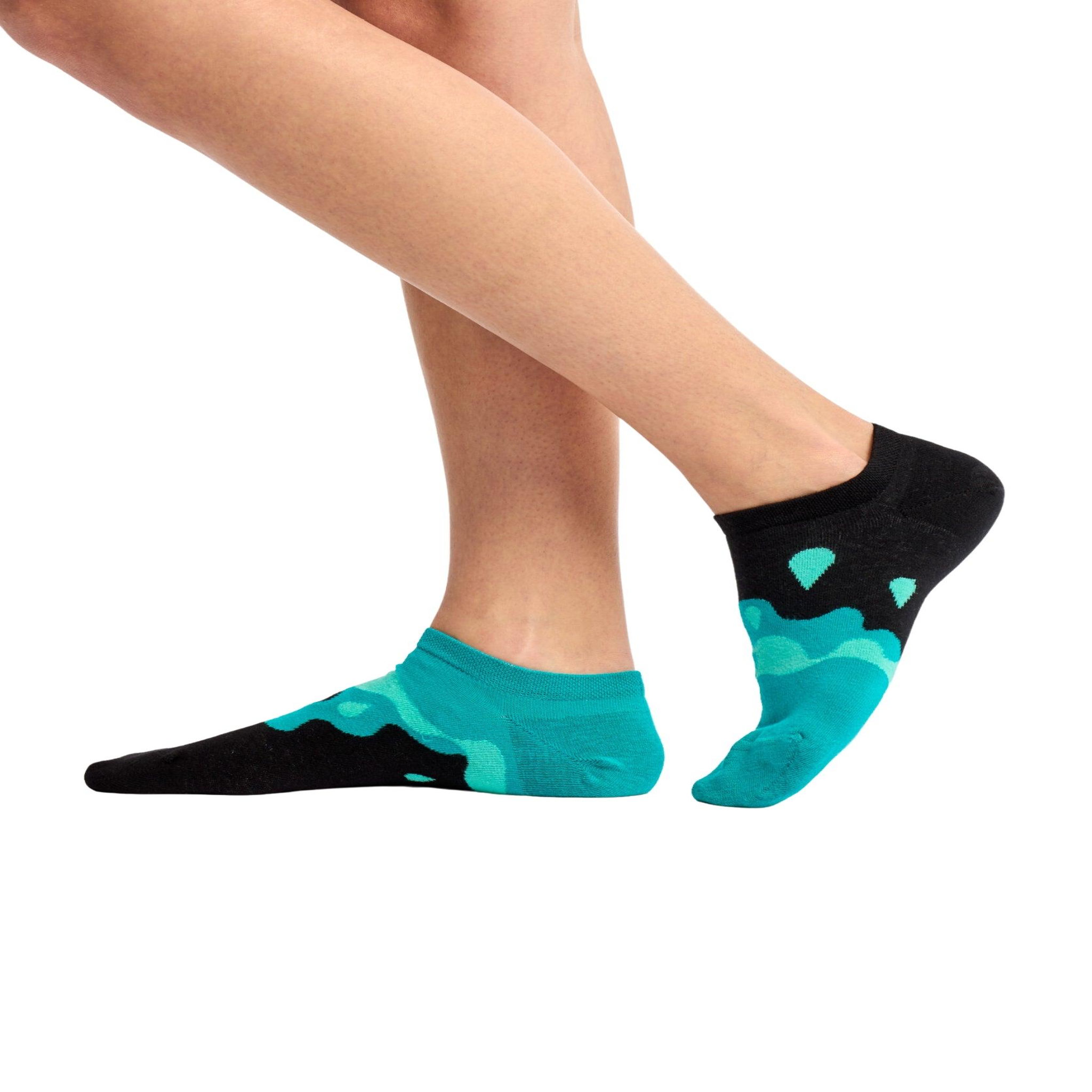 Voir la diapositive 3 : DEDOLES Socquettes invisibles gouttes turquoises