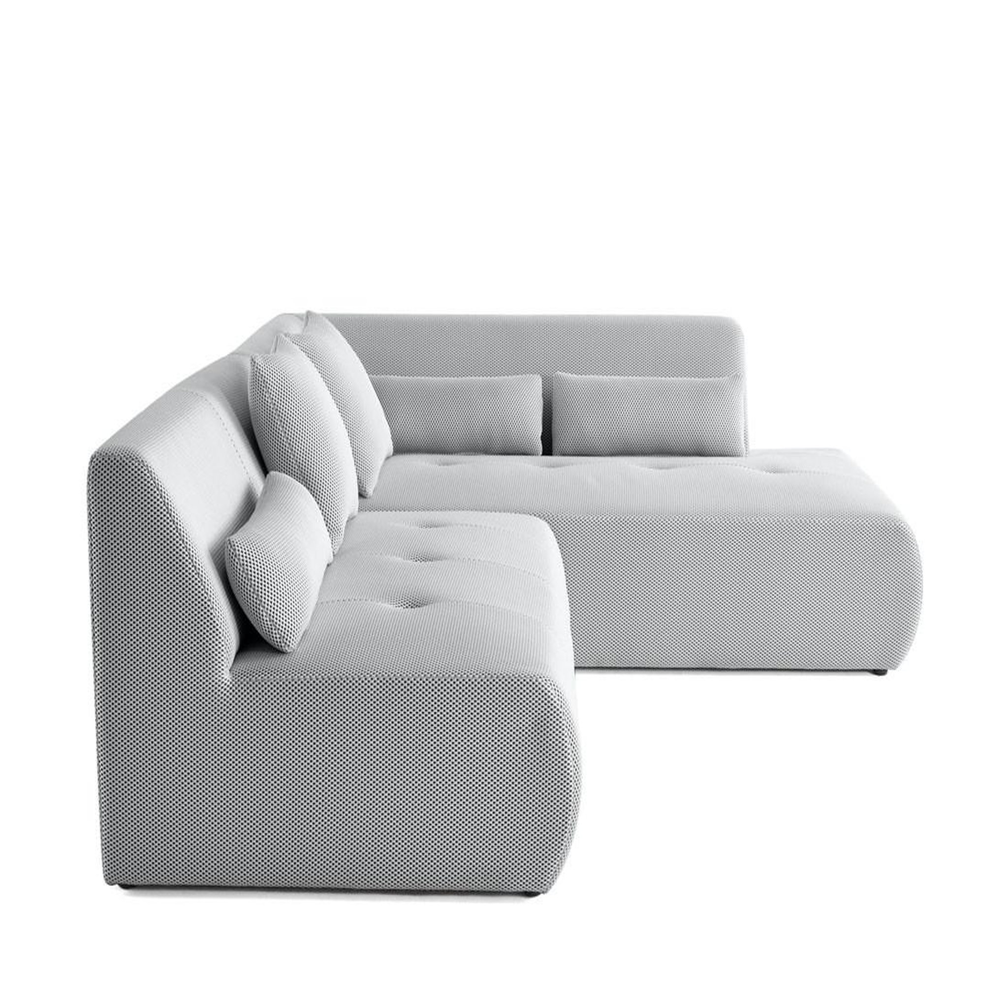 Voir la diapositive 3 : LISA DESIGN Onyx - canapé modulable d'angle droit 5 places - en tissu mailles 3d