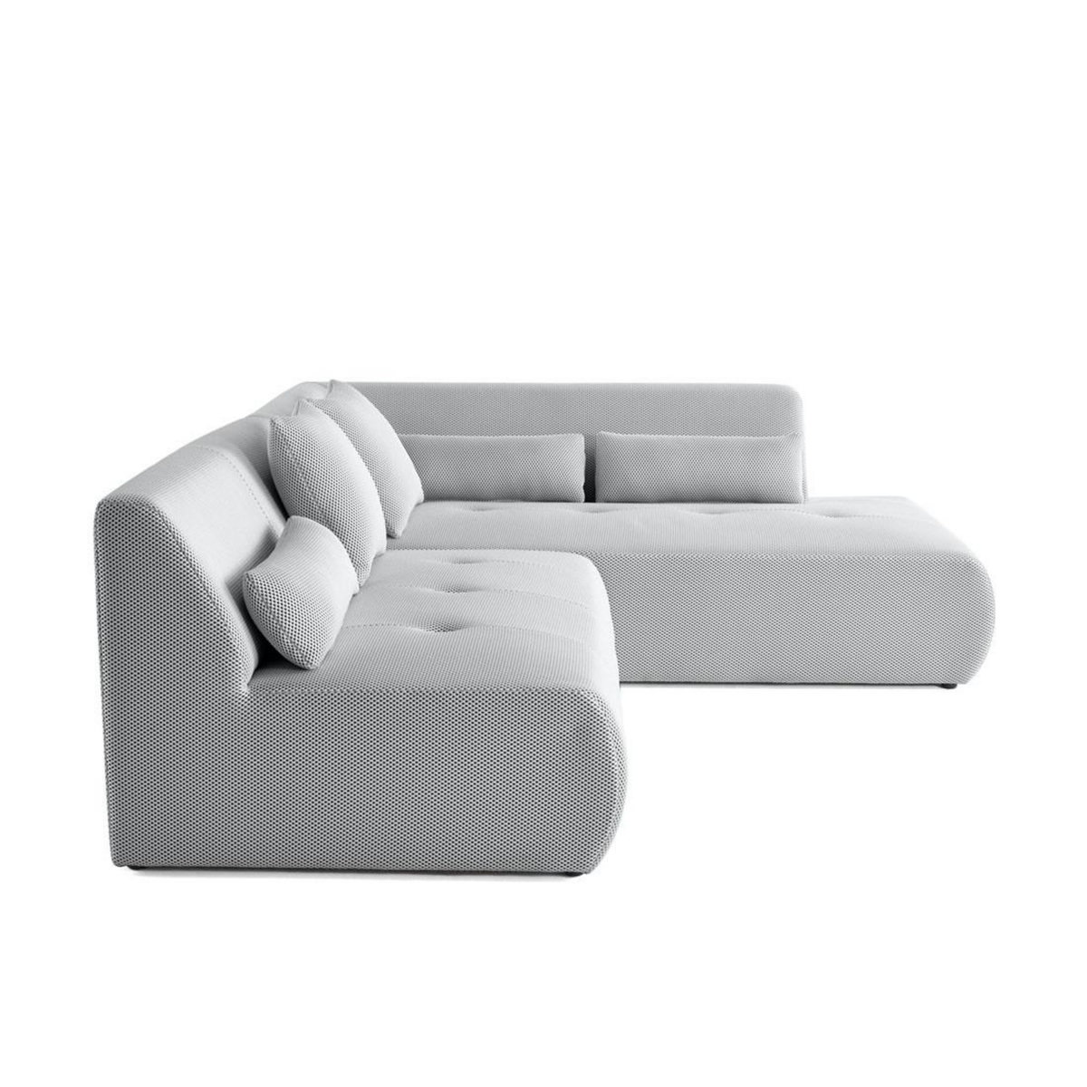 LISA DESIGN Onyx - canapé modulable d'angle droit 5 places - en tissu mailles 3d