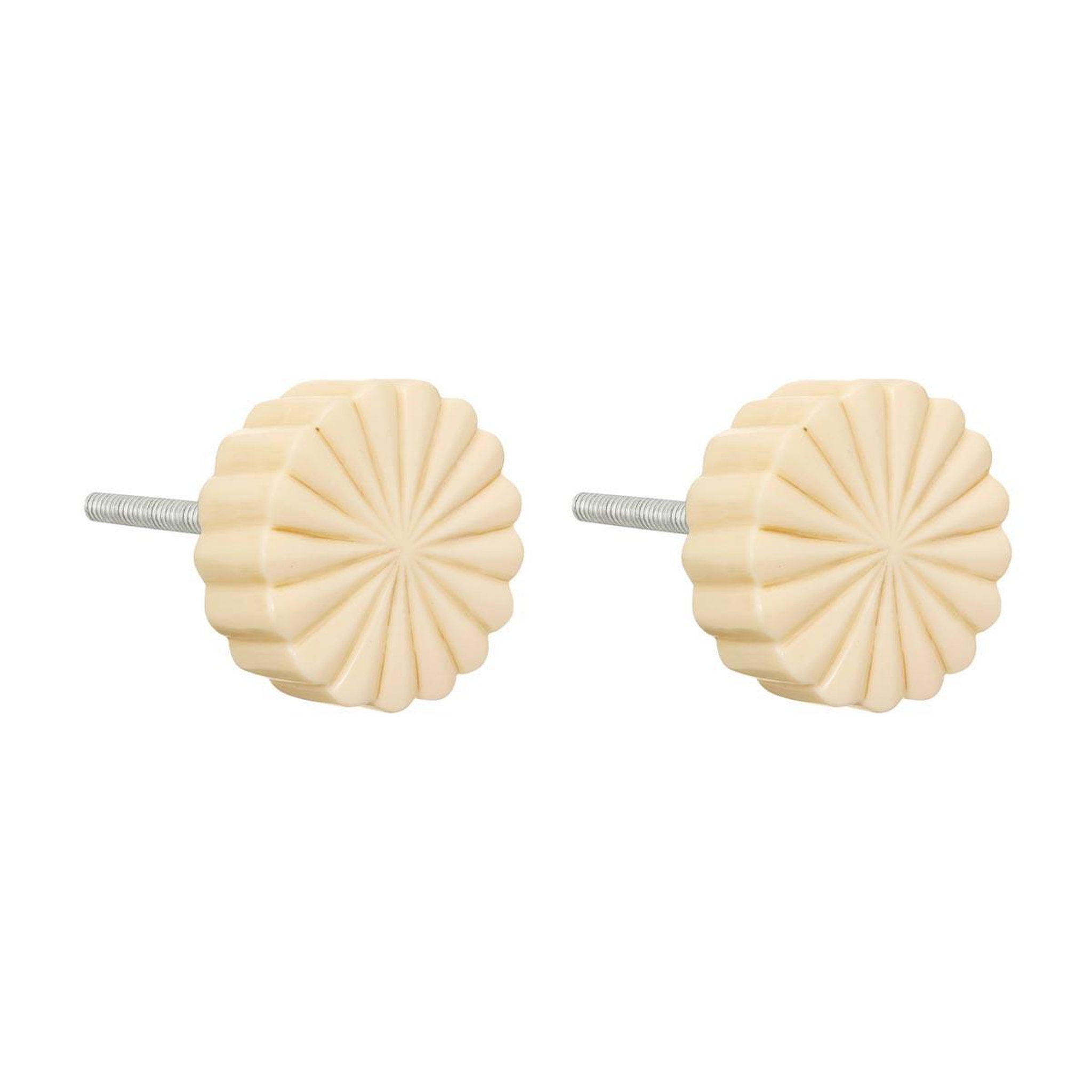 ATMOSPHERA Lot de 2 boutons de meuble  cléa  3cm crème