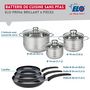 Voir la diapositive 2 : ELO Ensemble de 3 Poêles de cuisson 20, 24 et 28 cm et 3 faitouts 14, 16 et 20 cm Elo Prima Brillant