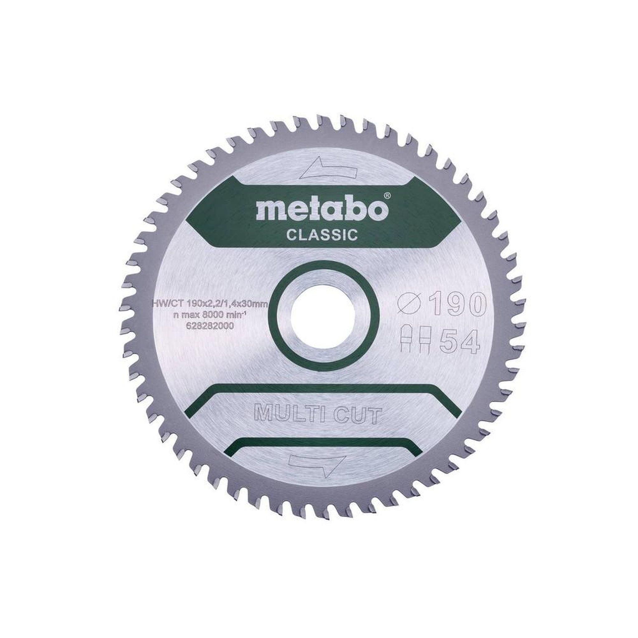 METABO SAS Lame de scie circ. Classic  multi cut  hw/ct 190x30, 54 fz/tz 5°