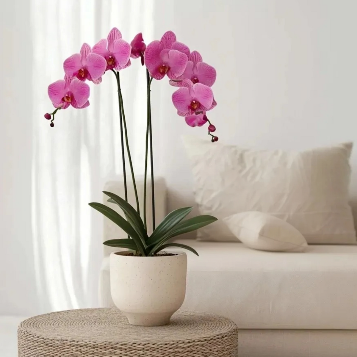 PLANT IN A BOX Orchidée papillon - Phalaenopsis - Hauteur 50-60cm - ⌀12cm