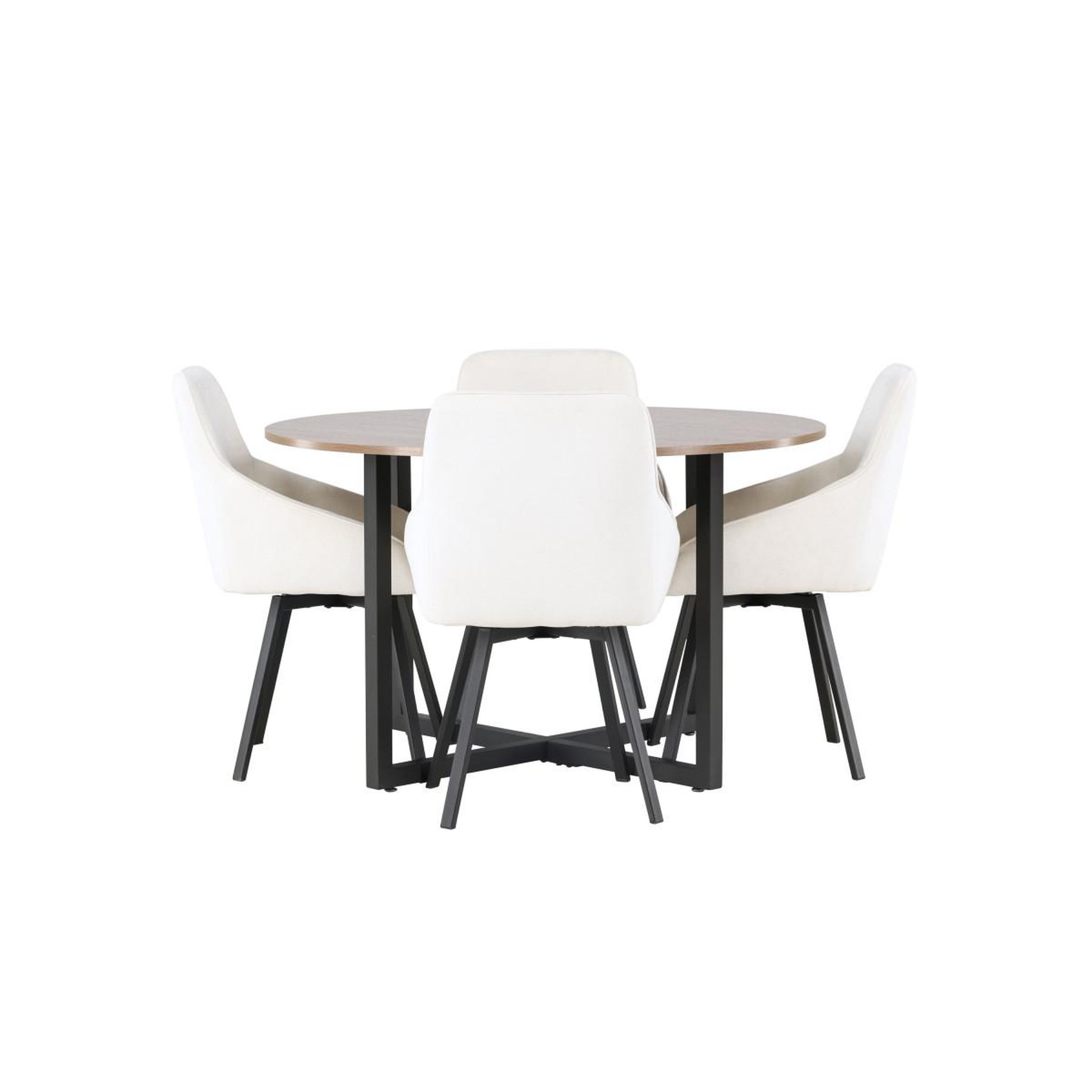 Voir la diapositive 2 : Paris Prix Ensemble table à manger & 4 chaises  durango & rosie  120cm noyer & beige clair