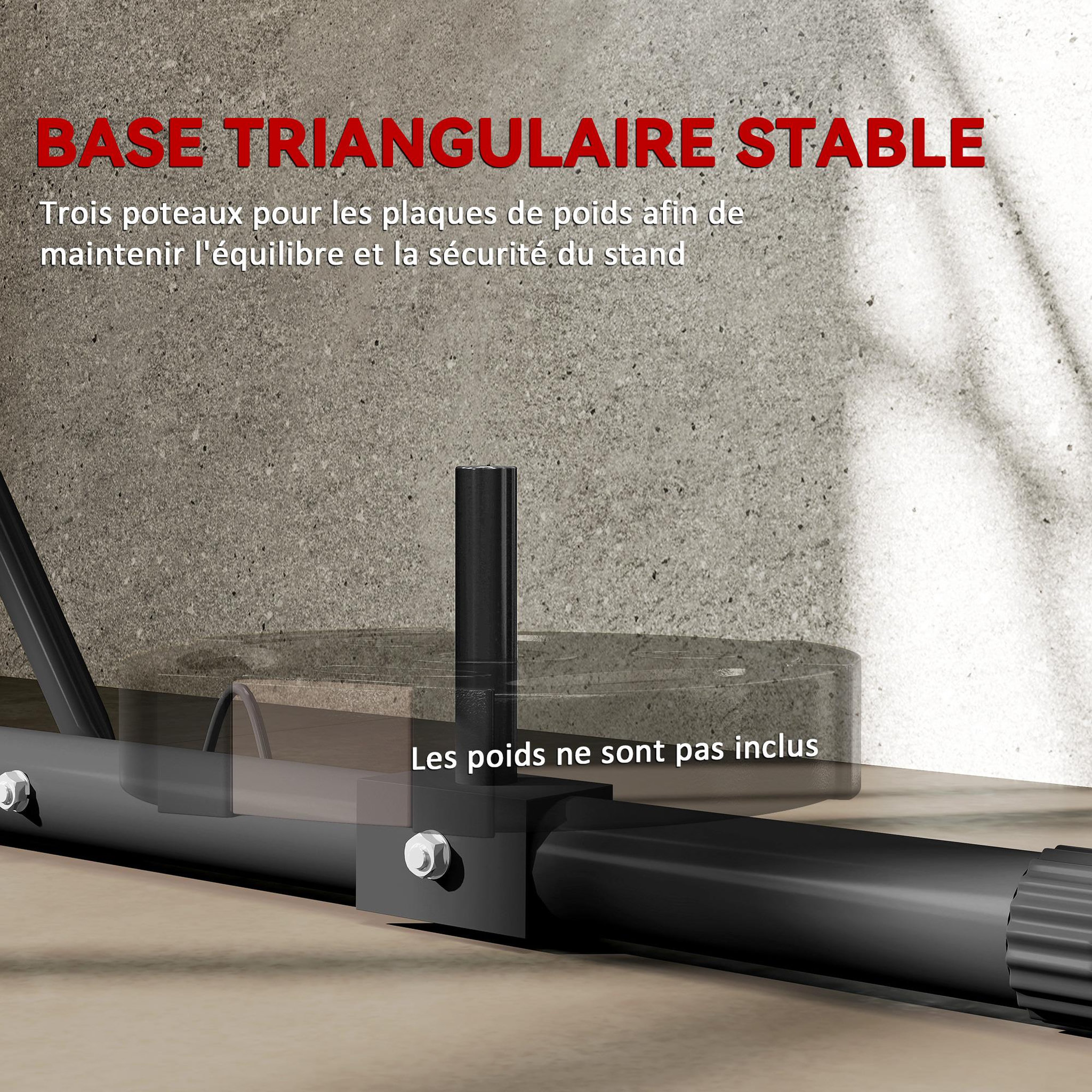 Voir la diapositive 6 : HOMCOM Support sac de frappe sur pied - hauteur réglable, pliable, à lester - charge max. 60 kg - acier noir