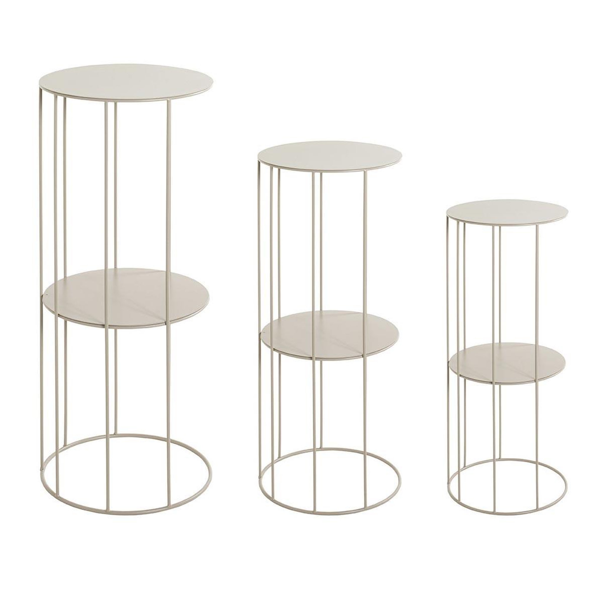 Voir la diapositive 2 : Paris Prix Lot de 3 sellettes 2 niveaux  noé  70cm gris