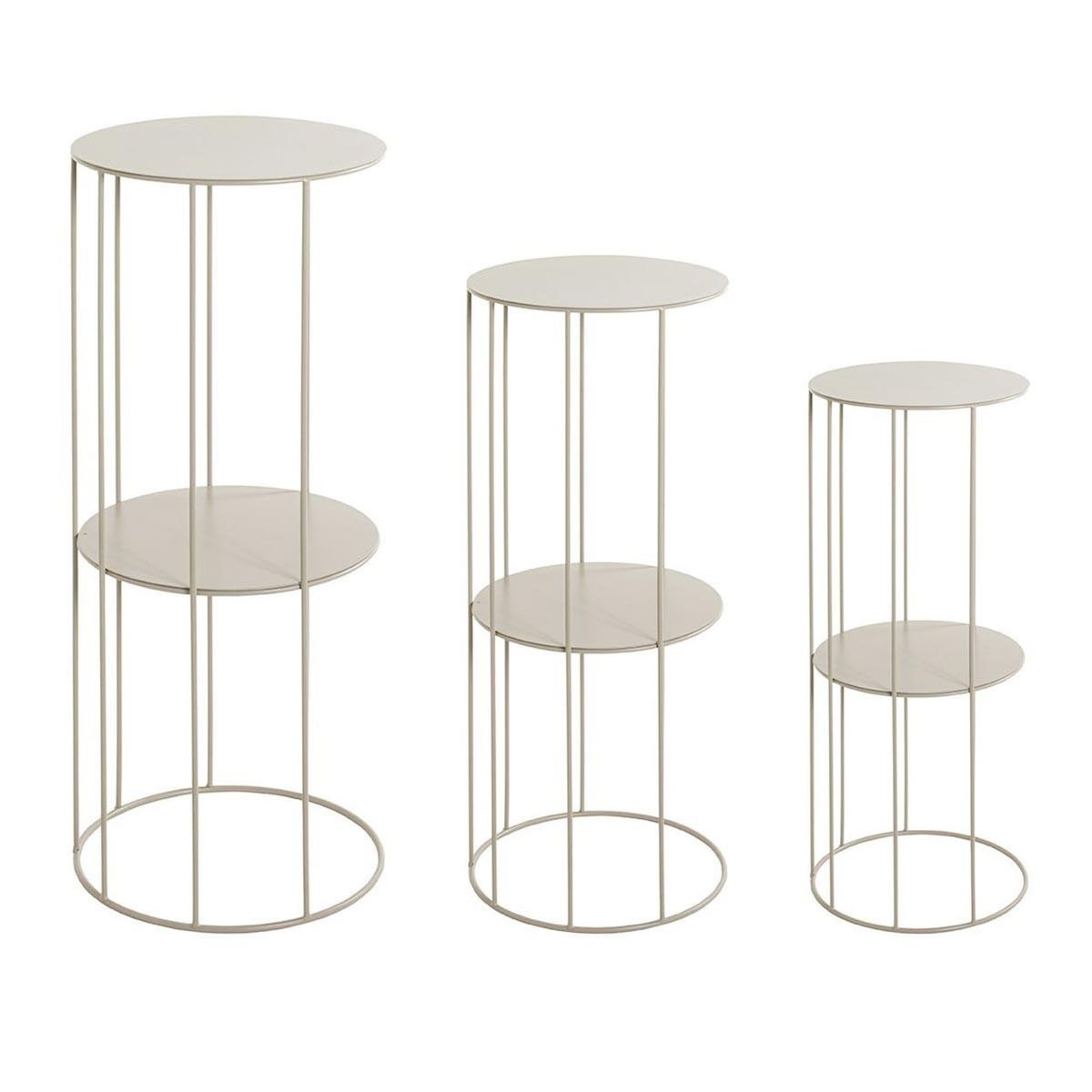 Paris Prix Lot de 3 Sellettes 2 Niveaux  Noé  70cm Gris