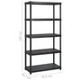 Voir la diapositive 5 : VIDAXL Etagere de rangement a 5 niveaux Noir 183x45,7x185 cm Plastique