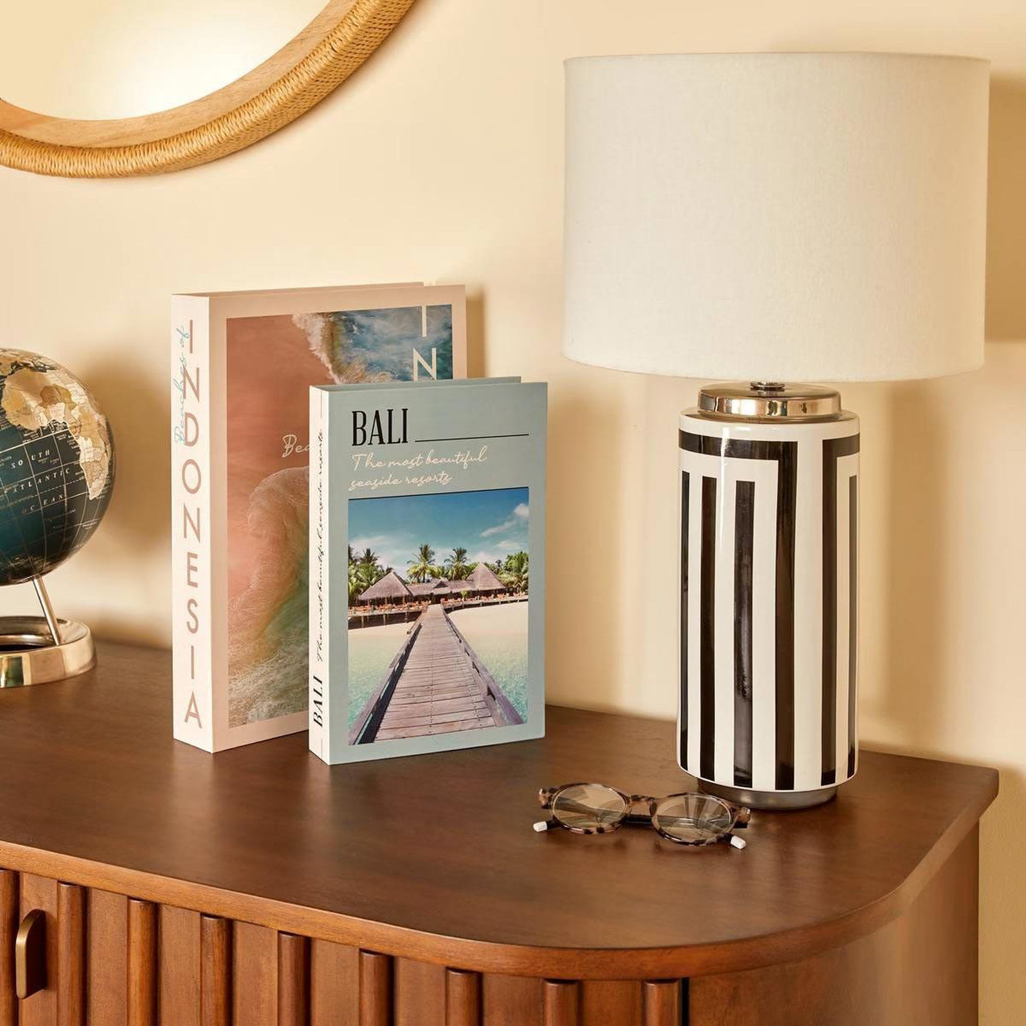 Voir la diapositive 3 : ATMOSPHERA Lot de 2 boîtes livres  the palm resort  33cm multicolore