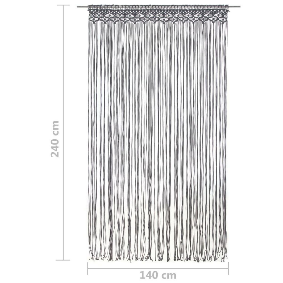 VIDAXL Rideau en macrame Anthracite 140x240 cm Coton