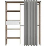 PARISOT Dressing avec rideau - PARISOT - GARY - Décor Chene - 143,5 x 47,9 x 201,9 cm