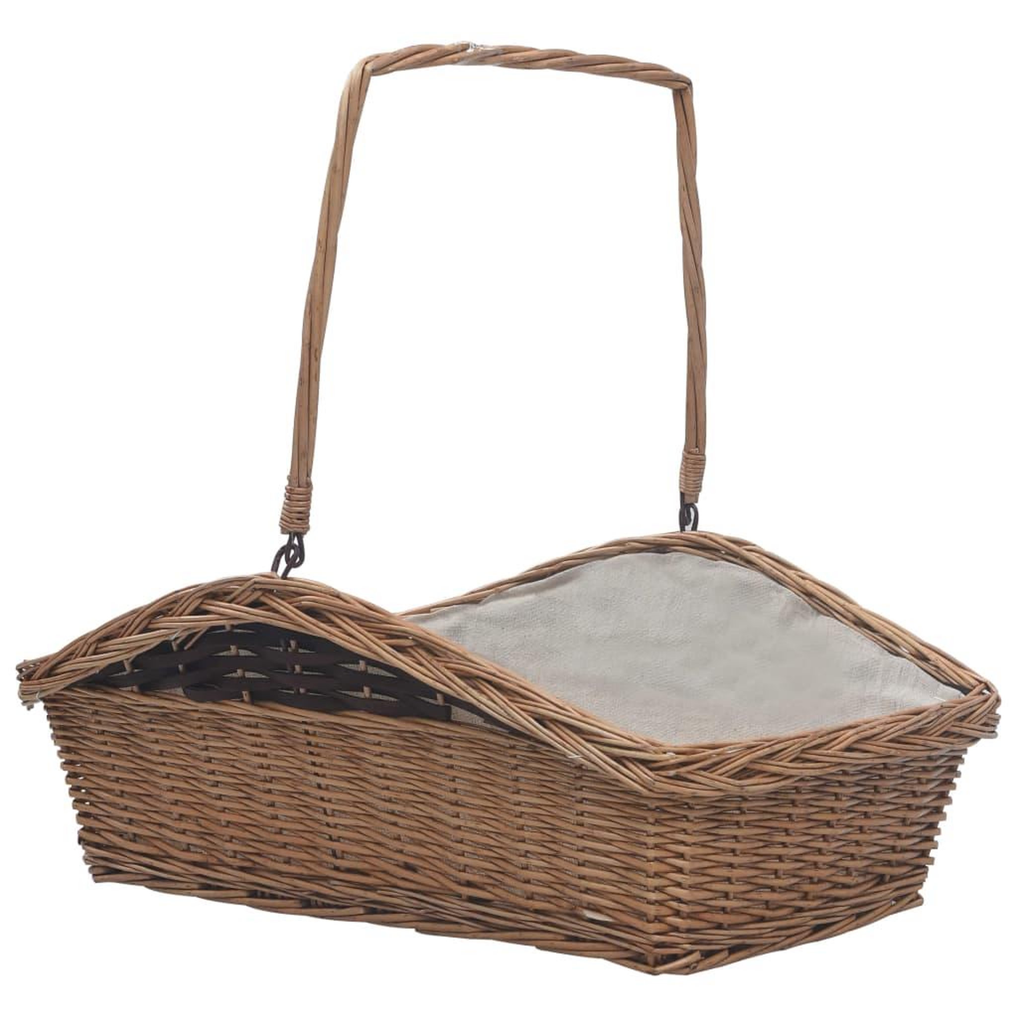 VIDAXL Panier a bois de chauffage avec poignee 61,5x46,5x58 cm Marron