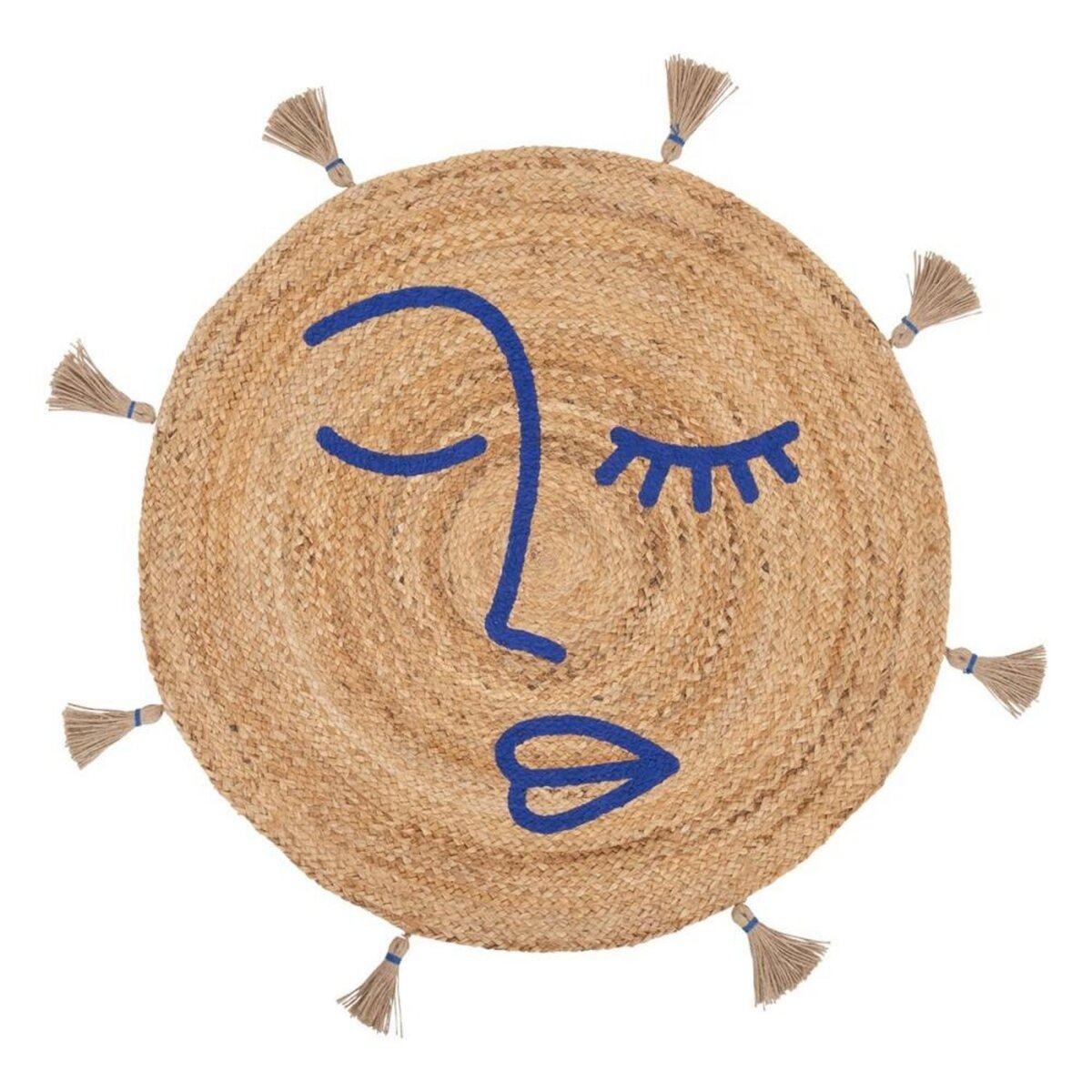 ATMOSPHERA Tapis jute imprimé pompons Soleya D80