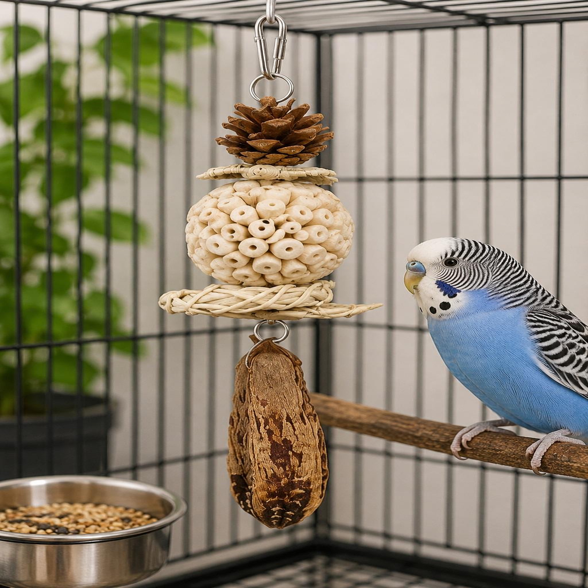 Voir la diapositive 2 : Eden Jouet suspendu naturel bero pour oiseaux