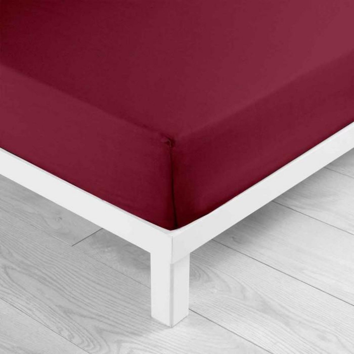 Paris Prix Drap Housse en Coton  Biolina  180x200cm Bordeaux
