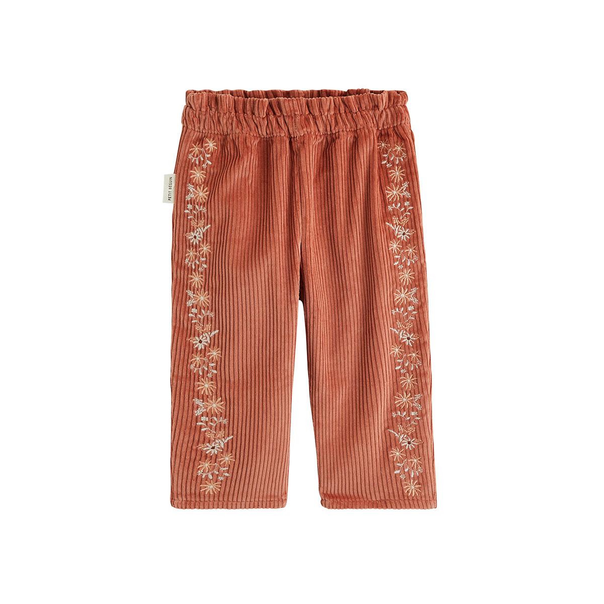 PETIT BEGUIN Pantalon bébé en velours côtelé ollie. Coloris disponibles : Orange