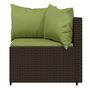 Voir la diapositive 5 : VIDAXL Salon de jardin 4 pcs avec coussins Marron Resine tressee