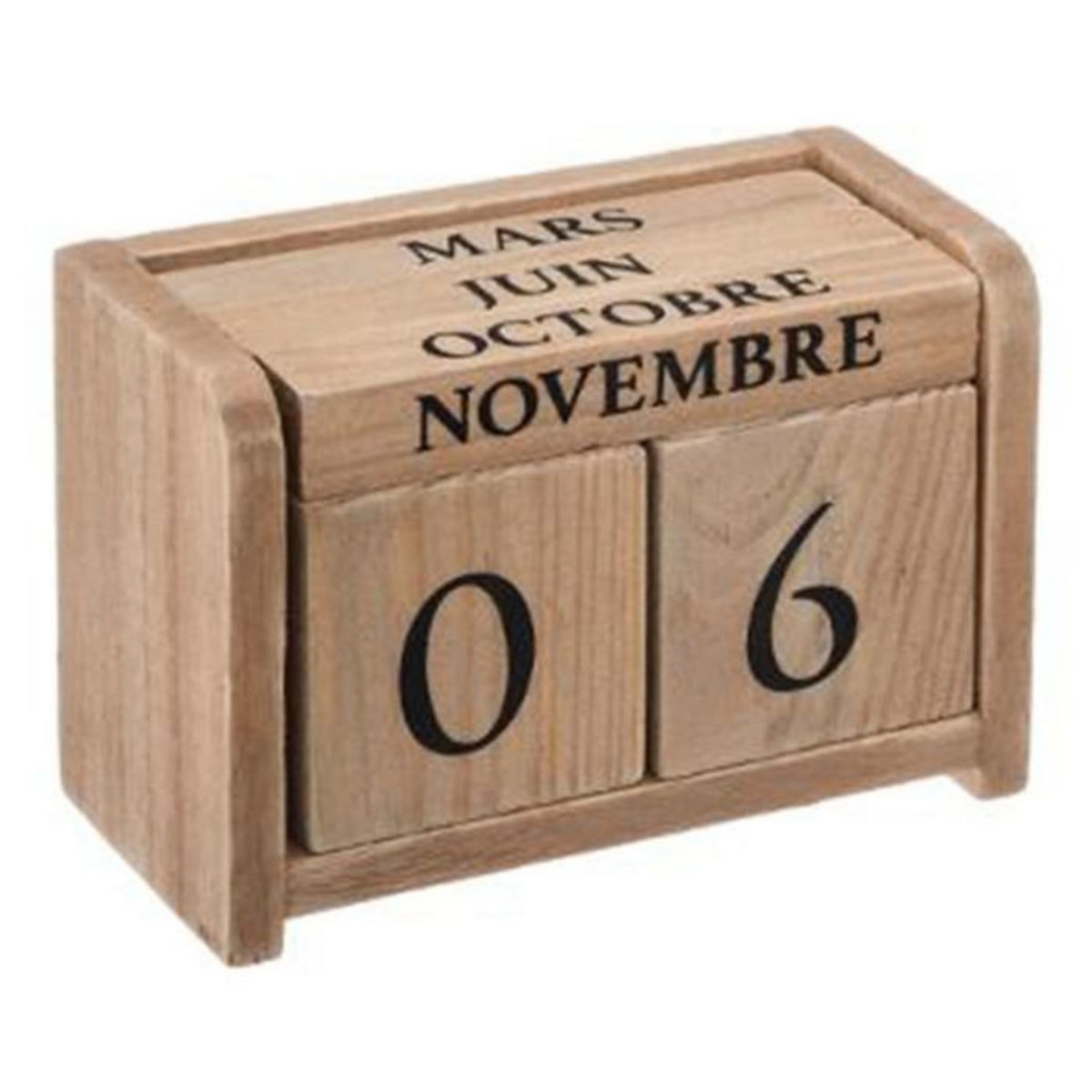 ATMOSPHERA Calendrier en Bois  Colonial  11cm Naturel