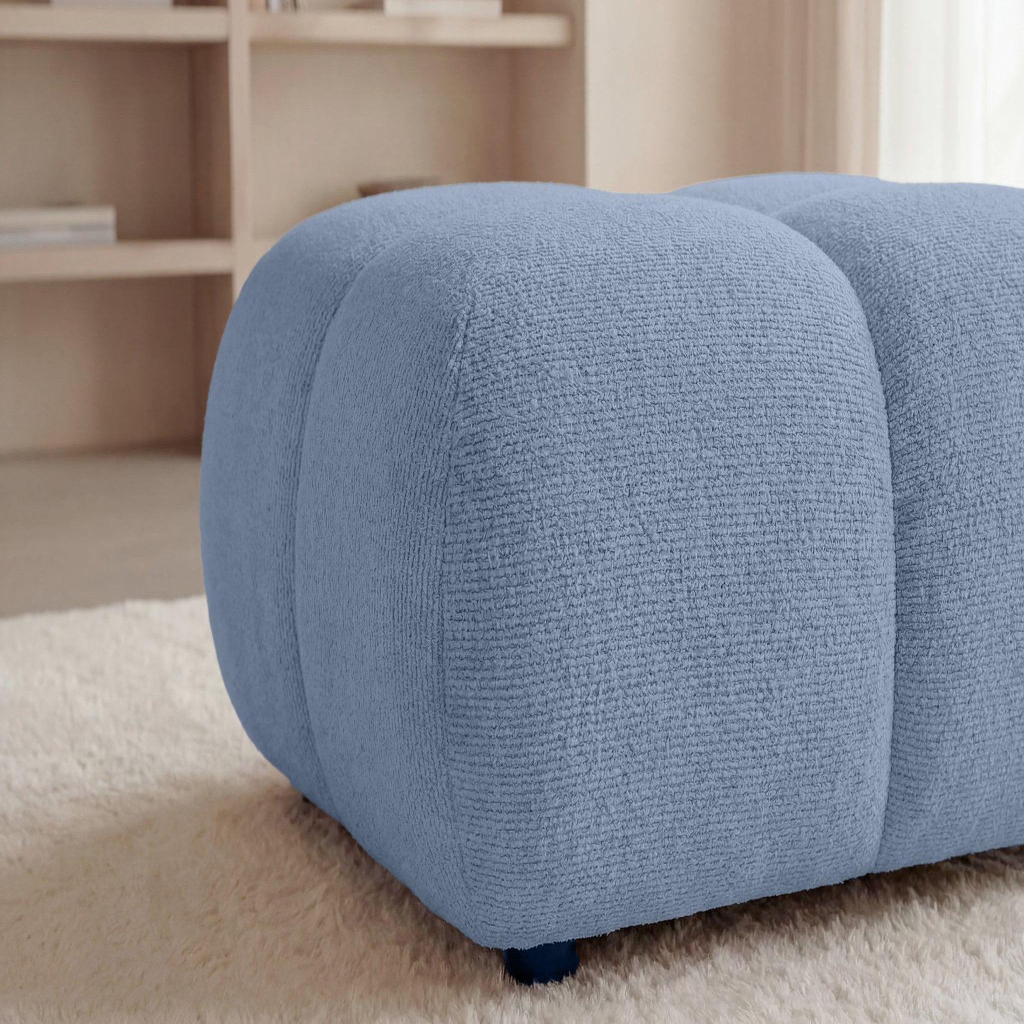 Voir la diapositive 4 : CASANOVA PARIS Constance - pouf en tissu chenille 72x72x43.5