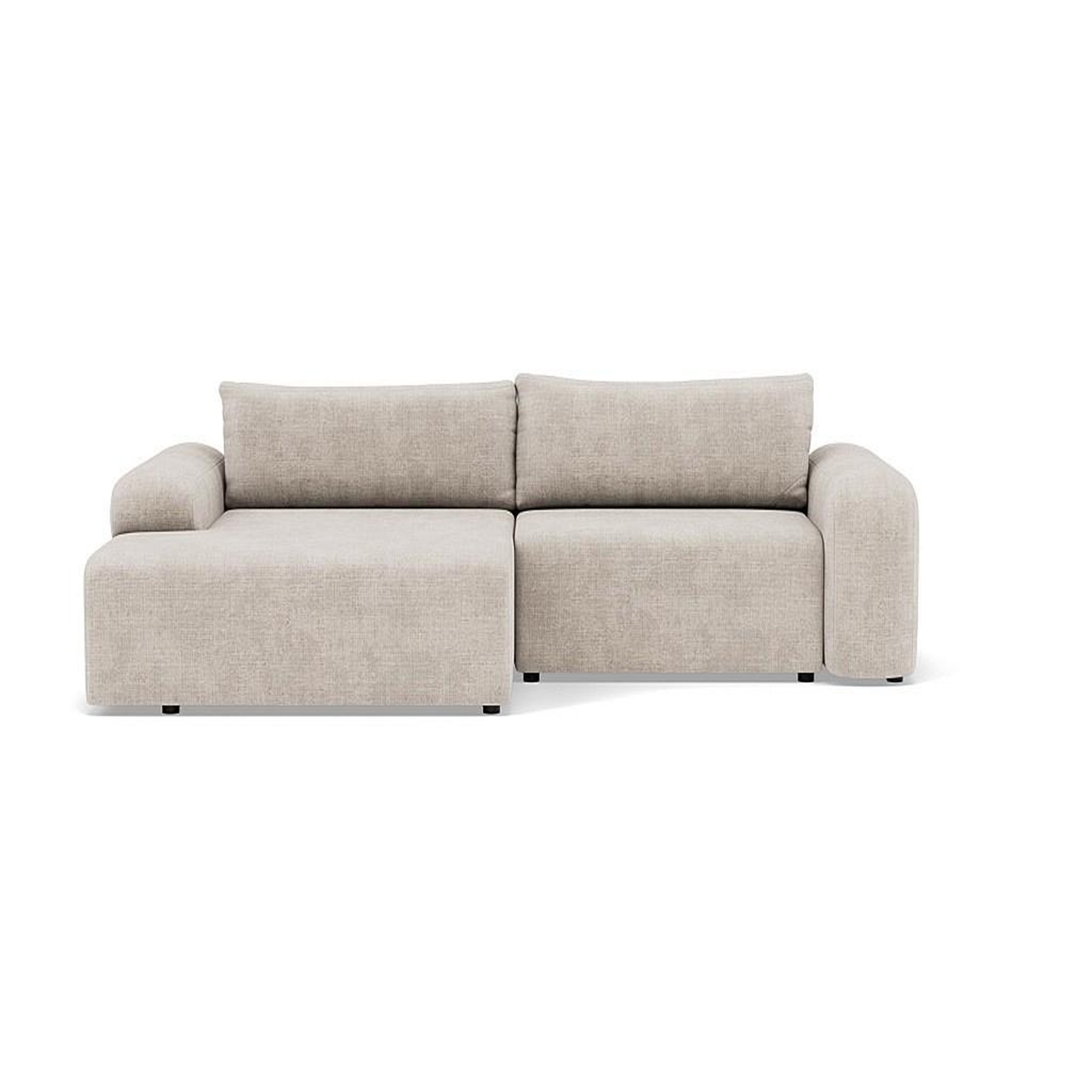 Voir la diapositive 1 : BEST MOBILIER Rebecca - canapé d'angle gauche 4 places convertible avec coffre en velours texturé