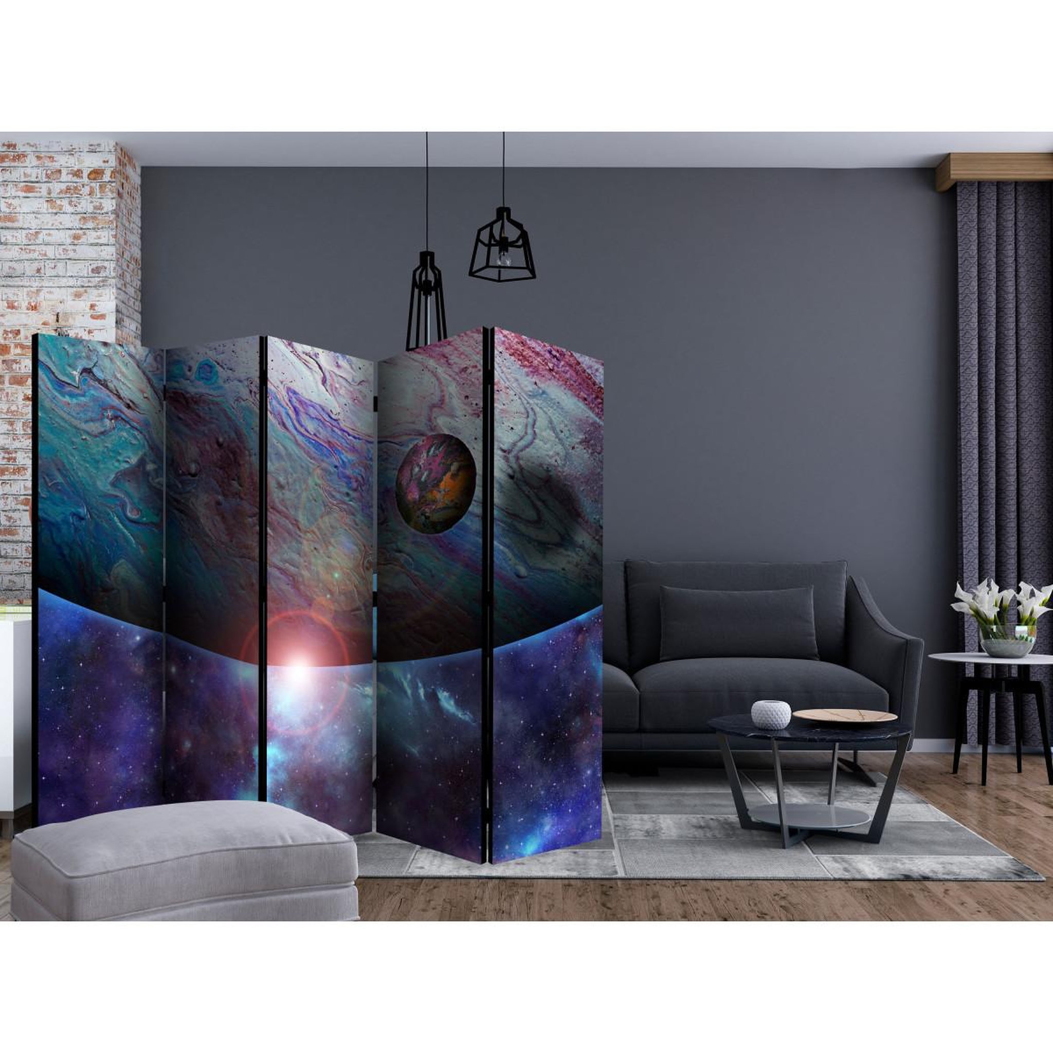 Voir la diapositive 2 : Paris Prix Paravent 5 volets  in orbit  172x225cm
