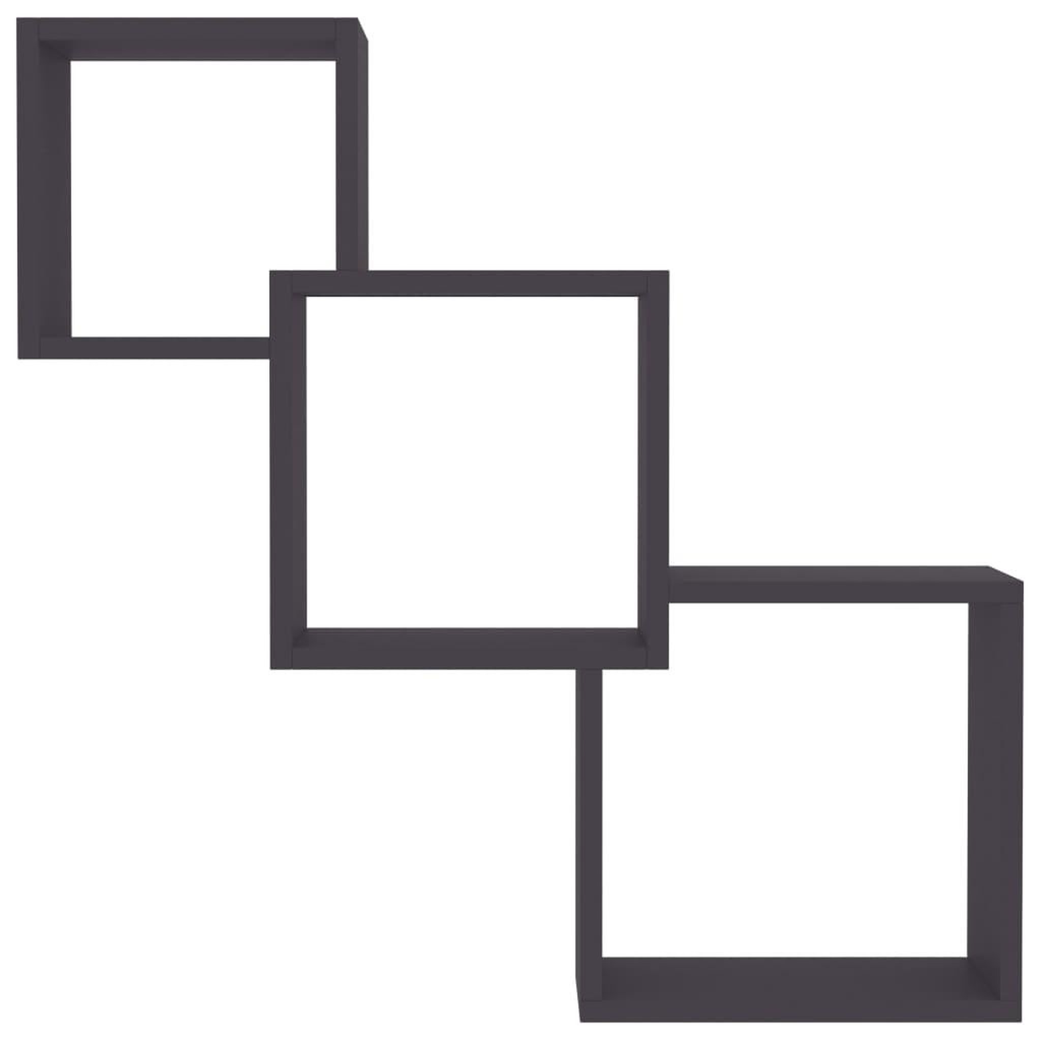 Voir la diapositive 4 : VIDAXL Etageres murales cubiques Gris 68x15x68 cm bois d'ingenierie