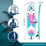 Voir la diapositive 3 : ROHE Stand Up Paddle Gonflable INDIANA PINK 9'9'' (297cm) 30'' (76cm) 4'' (10cm) avec Pompe, Pagaie, Leash et Sac de transport