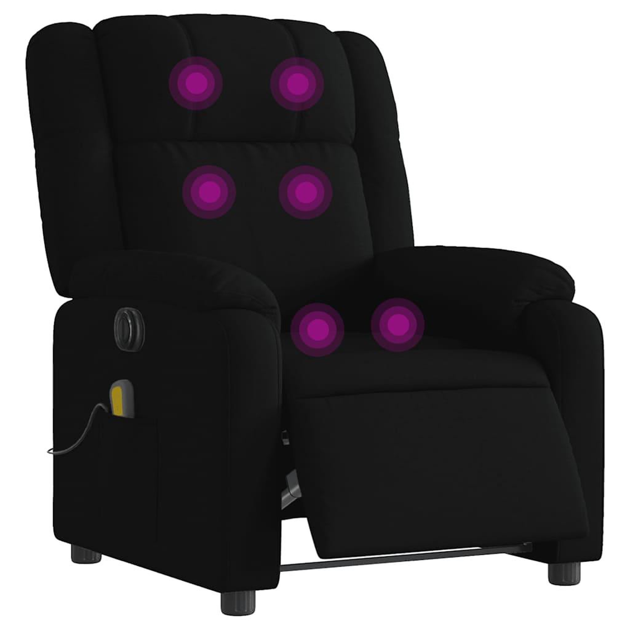 Voir la diapositive 3 : VIDAXL Fauteuil de massage inclinable electrique Noir Tissu