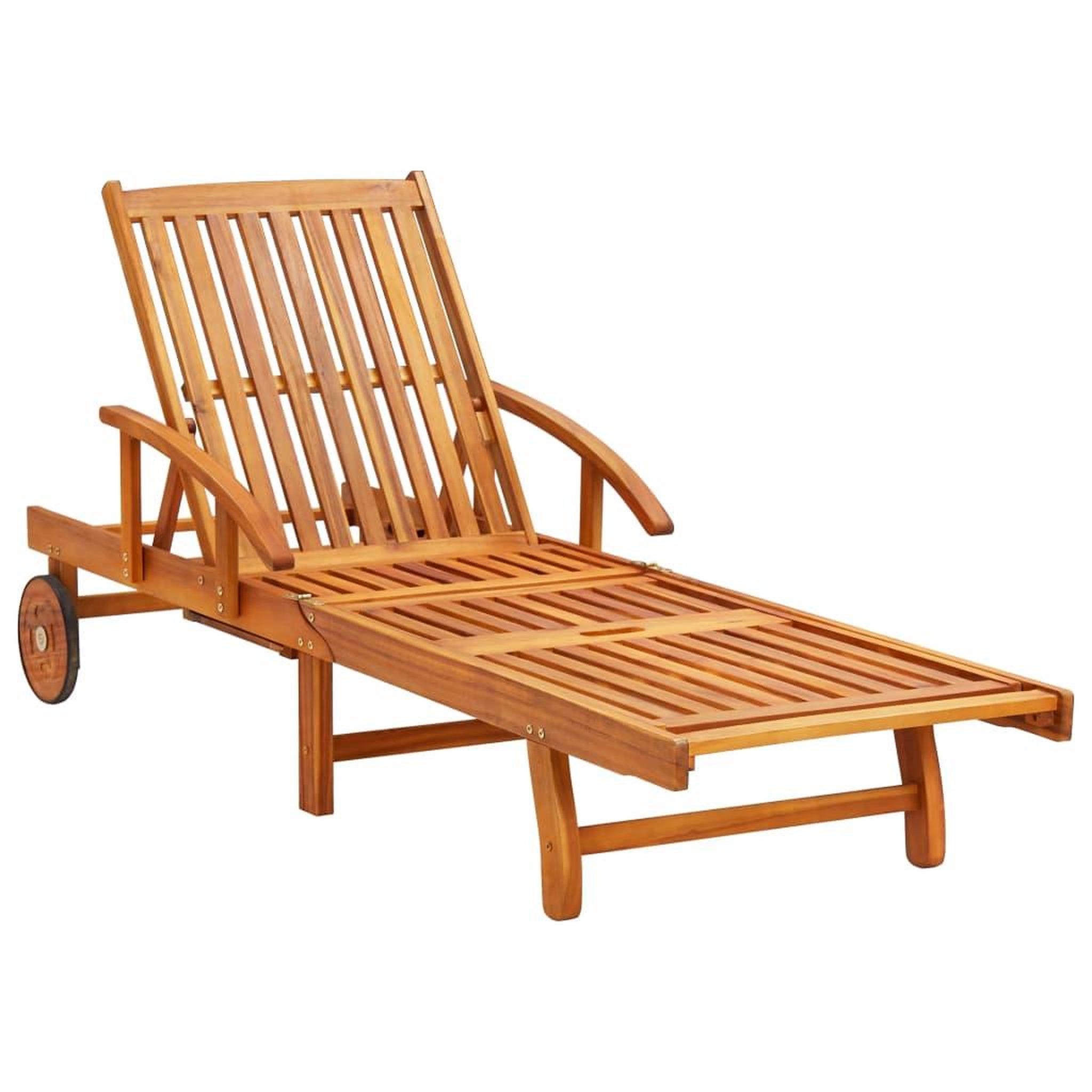 Voir la diapositive 2 : VIDAXL Chaises longues lot de 2 avec table et coussins Acacia solide