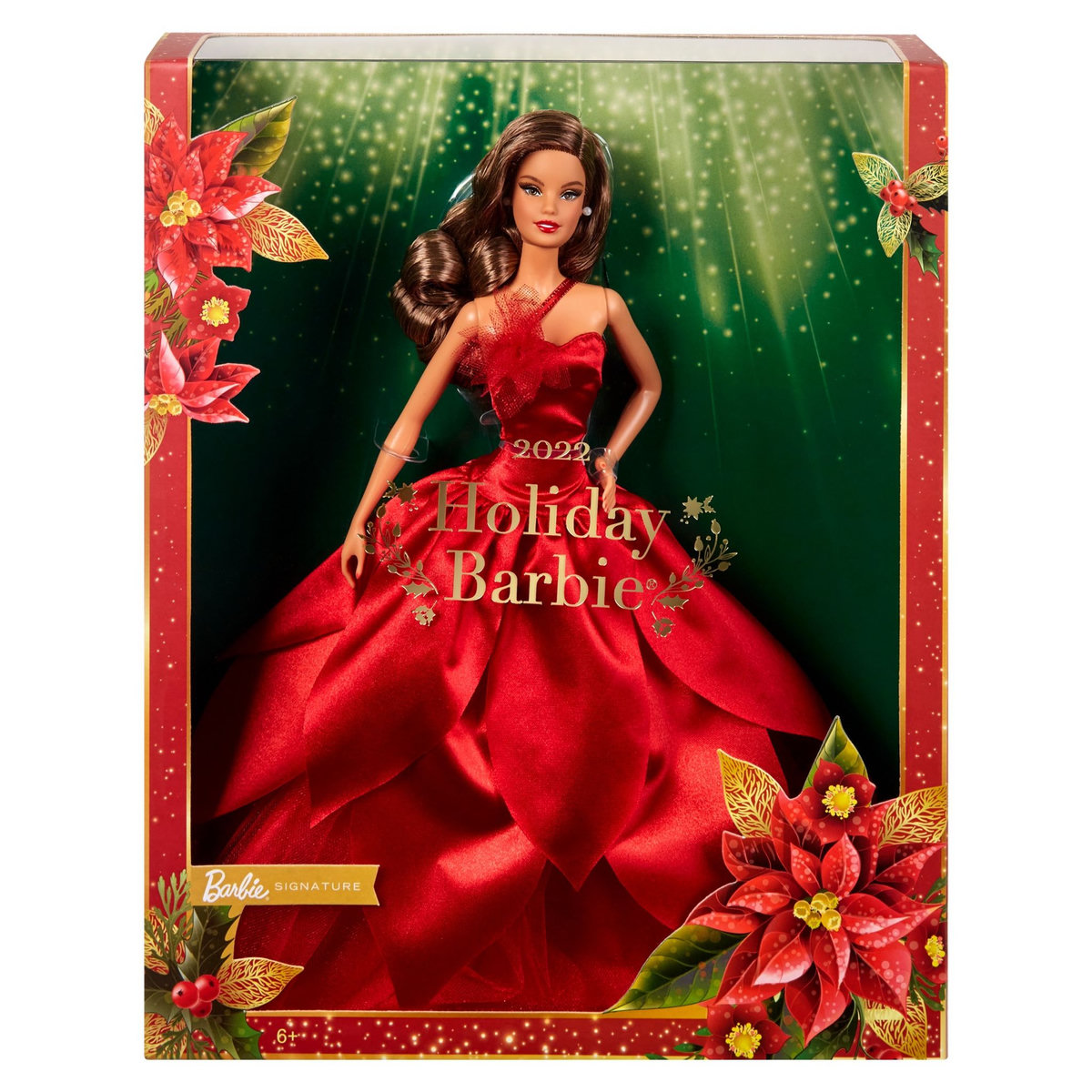 BARBIE Poupée Barbie châtain Joyeux Noel
