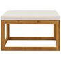 Voir la diapositive 2 : VIDAXL Repose-pied avec coussin blanc creme Bois d'acacia massif