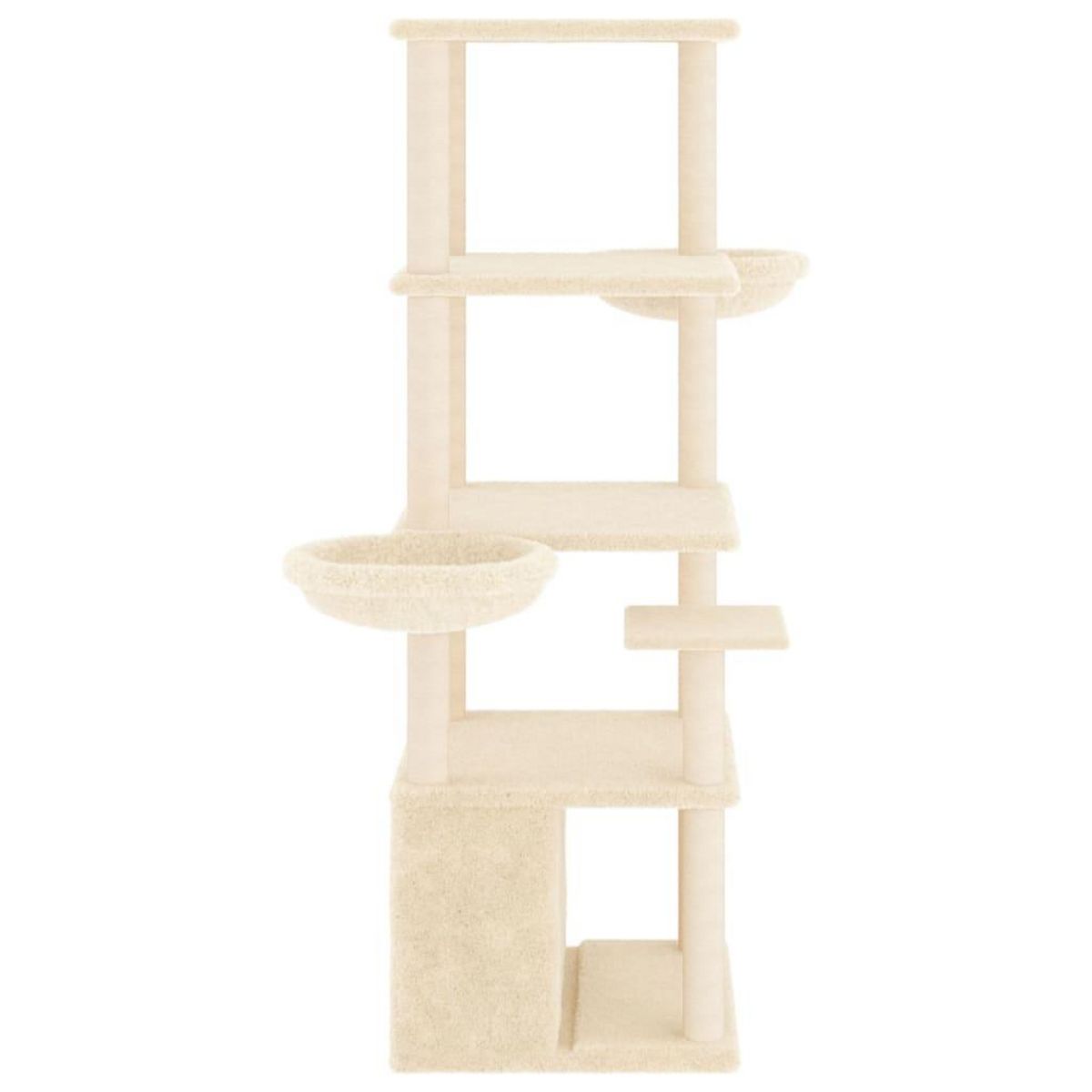 VIDAXL Arbre a chat avec griffoirs en sisal creme 147 cm