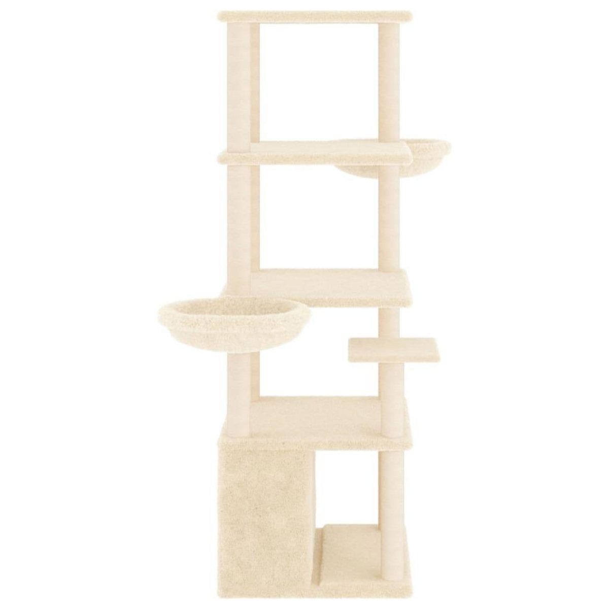 VIDAXL Arbre a chat avec griffoirs en sisal creme 147 cm