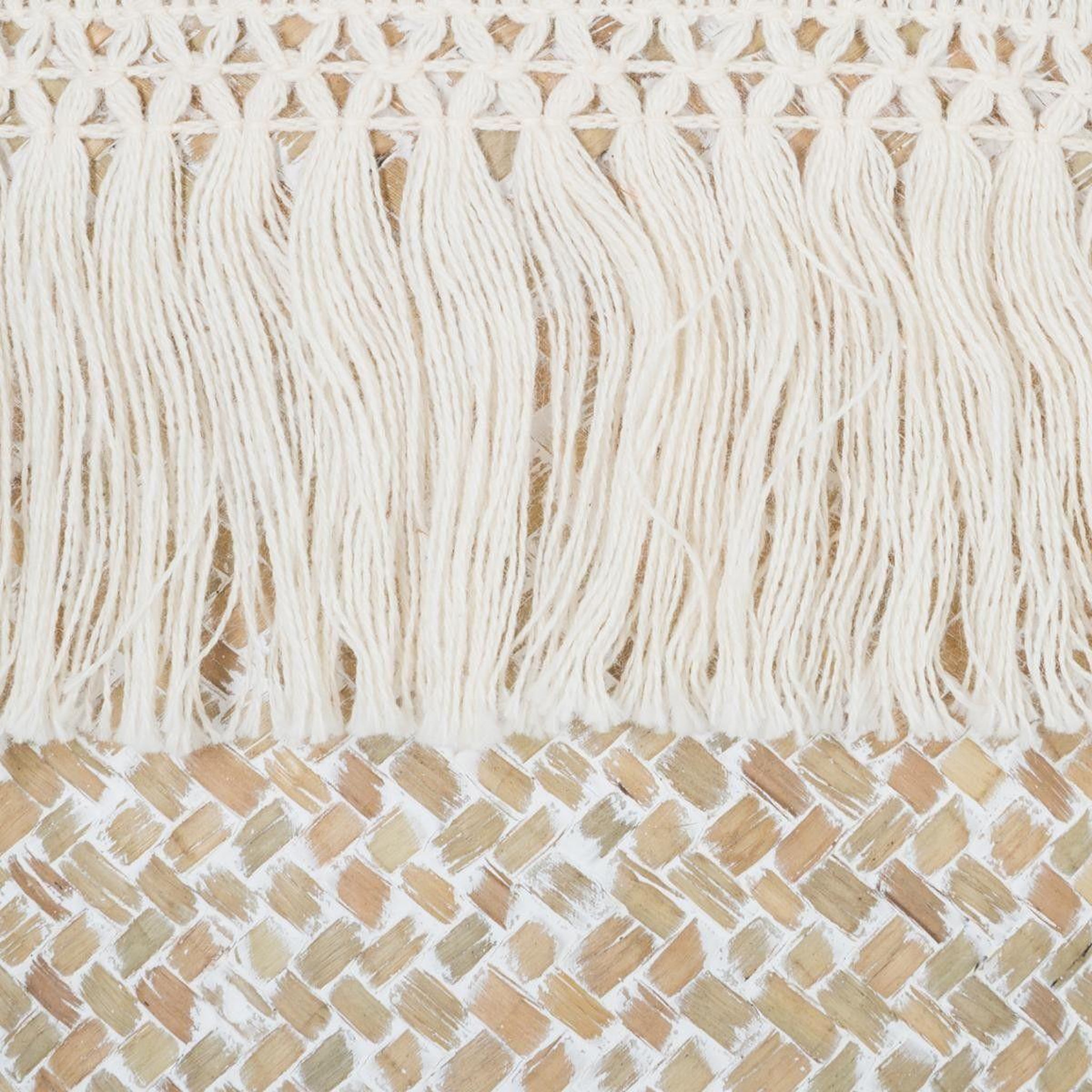 Voir la diapositive 2 : ATMOSPHERA Panier de rangement à franges  seagrass  26cm beige