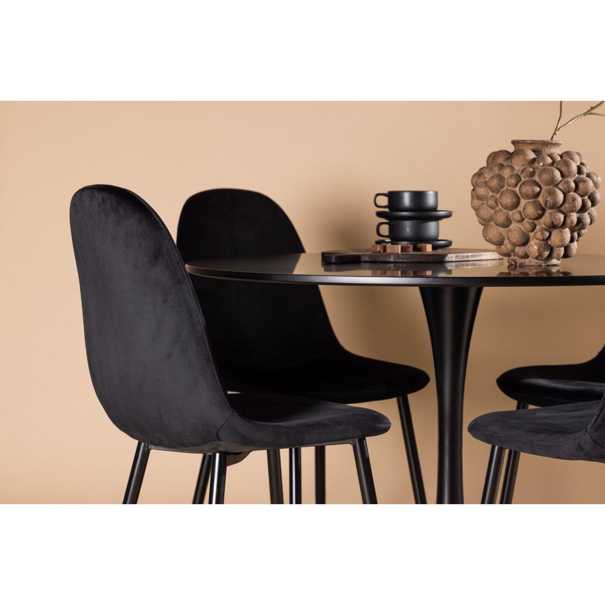 Voir la diapositive 5 : Paris Prix Ensemble table à manger & 4 chaises  glade & polar  100cm noir