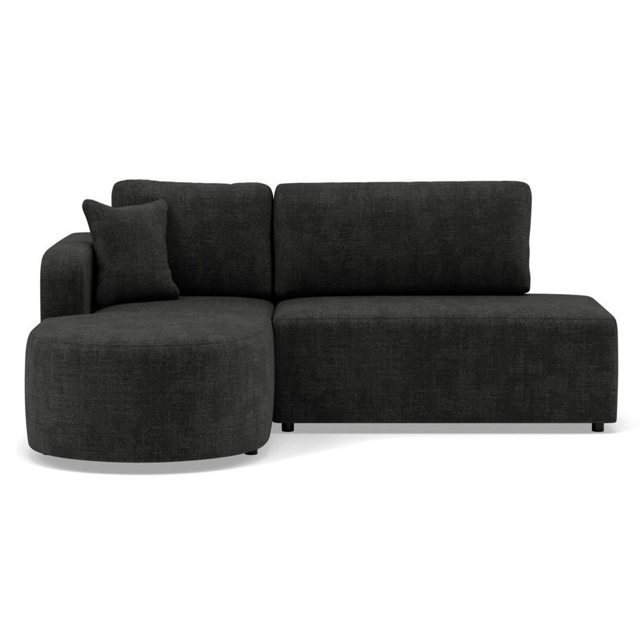 Voir la diapositive 1 : BEST MOBILIER Miro - canapé d'angle gauche 4 places convertible avec coffre en velours texturé