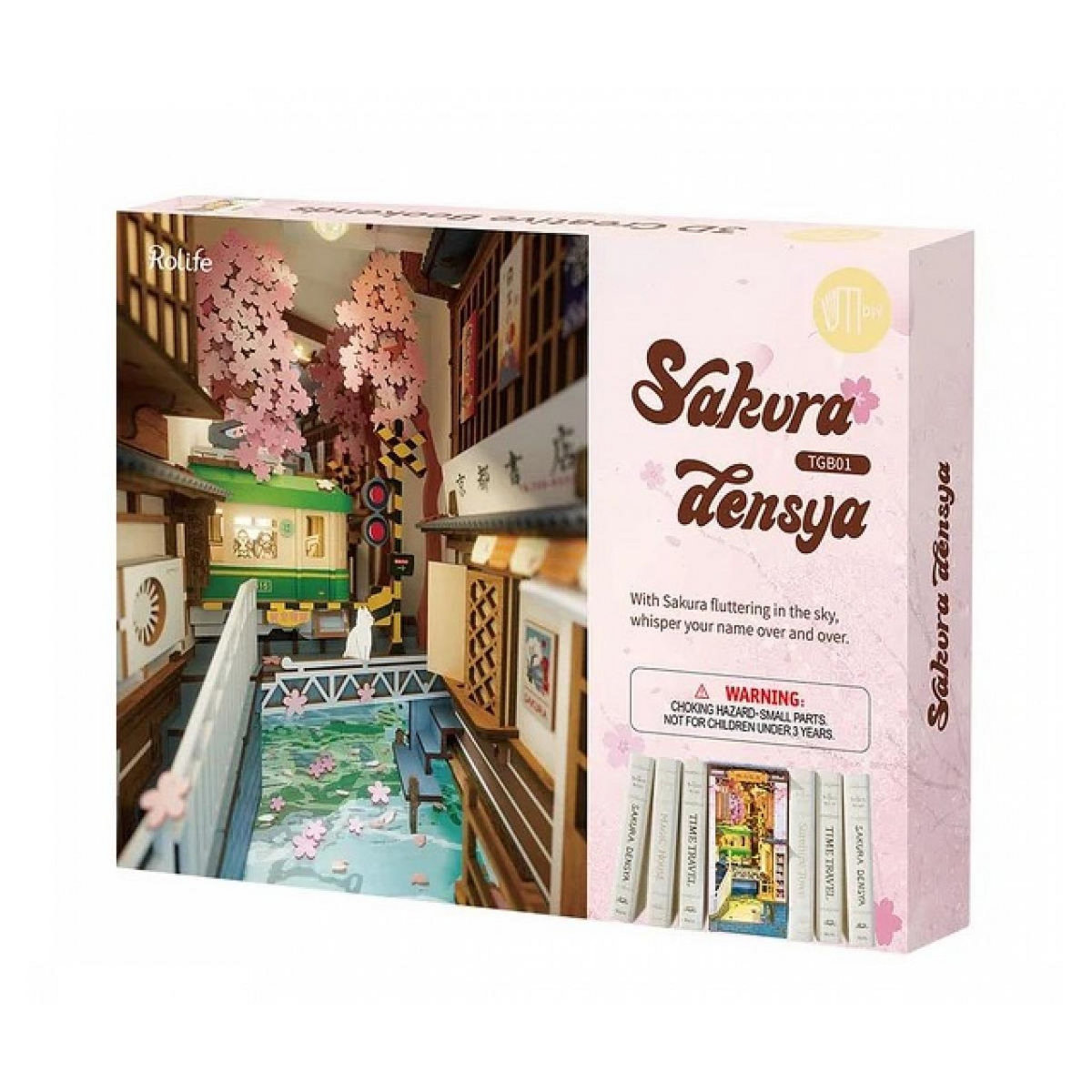 ROBOTIME Serre livre en bois Sakura Densya