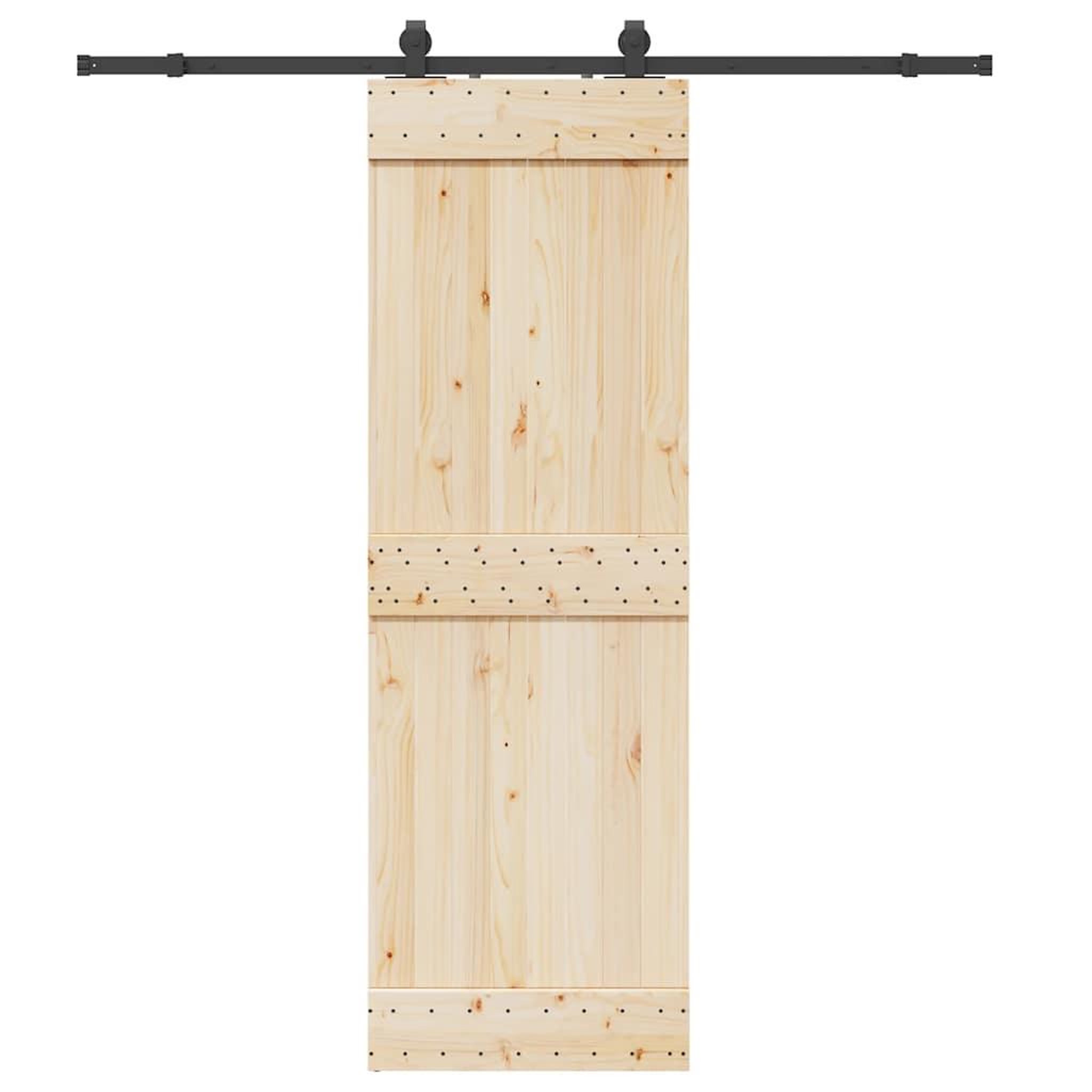 VIDAXL Kit de quincaillerie de porte coulissante 200 cm Acier Noir