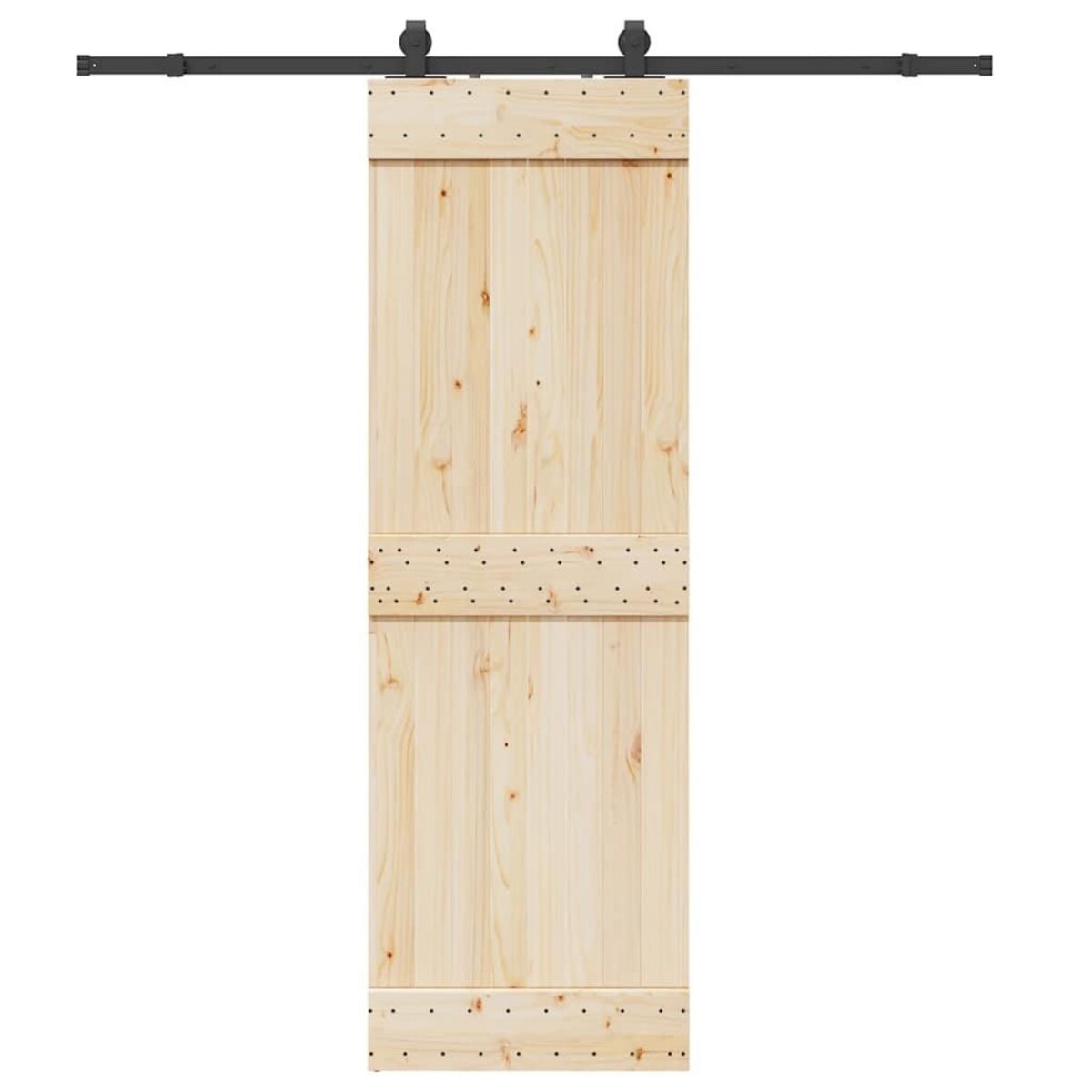 VIDAXL Kit de quincaillerie de porte coulissante 200 cm Acier Noir