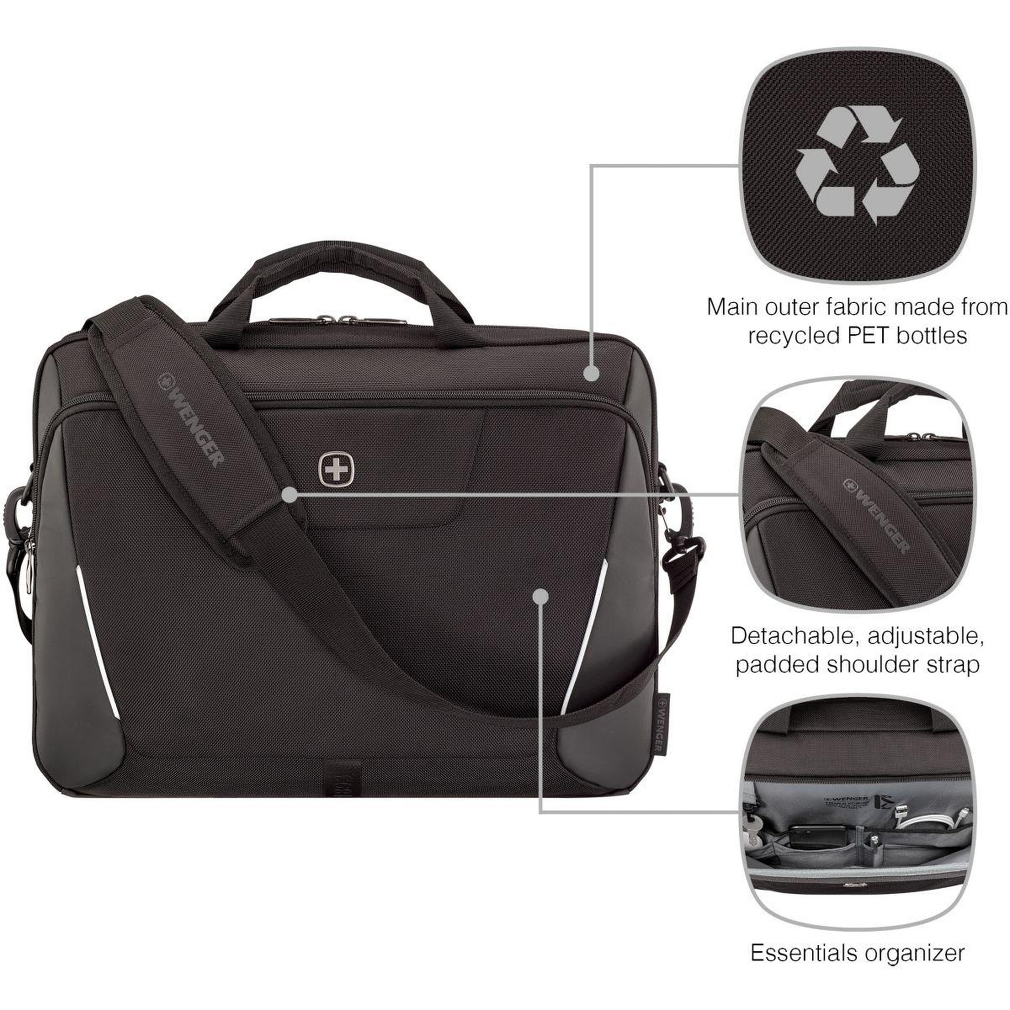 Voir la diapositive 4 : Wenger Sacoche 17'' XE Brief Noire