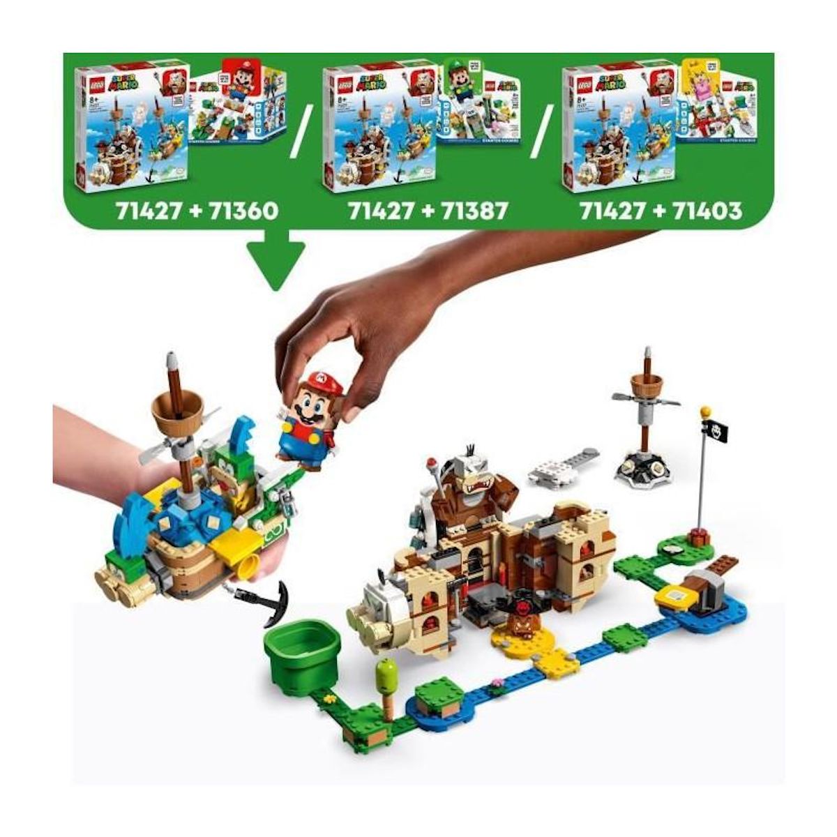 LEGO LEGO Super Mario 71427 Ensemble d'Extension Forteresses Volantes de Larry et Morton, Jouet avec Personnages